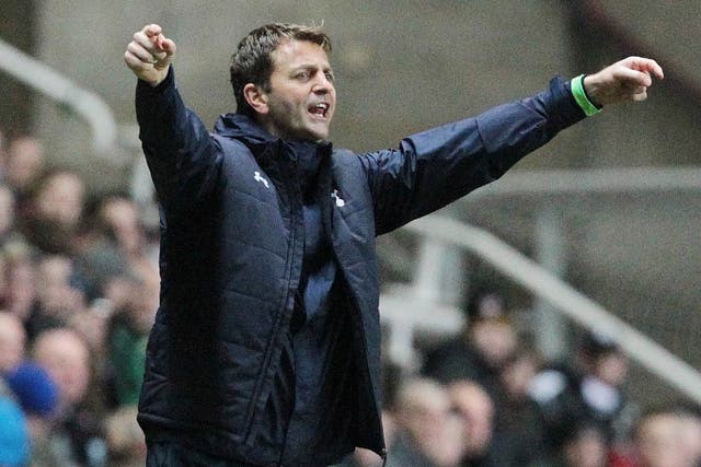 Tottenham manager Tim Sherwood remonstrates from the touchline