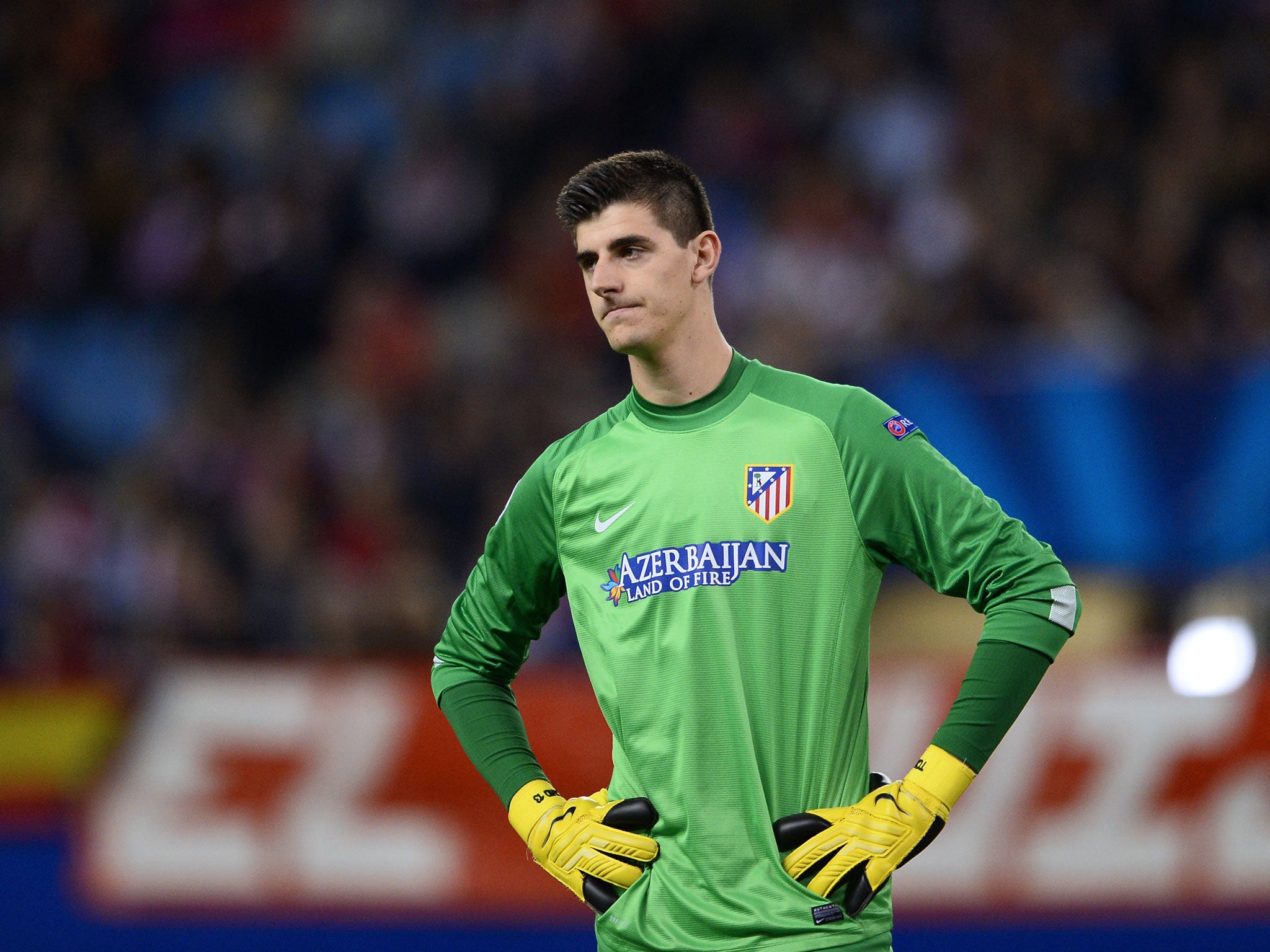 Chelsea's Belgian goalkeeper Thibaut Courtois has been loan at Atlectico Madrid since 2011