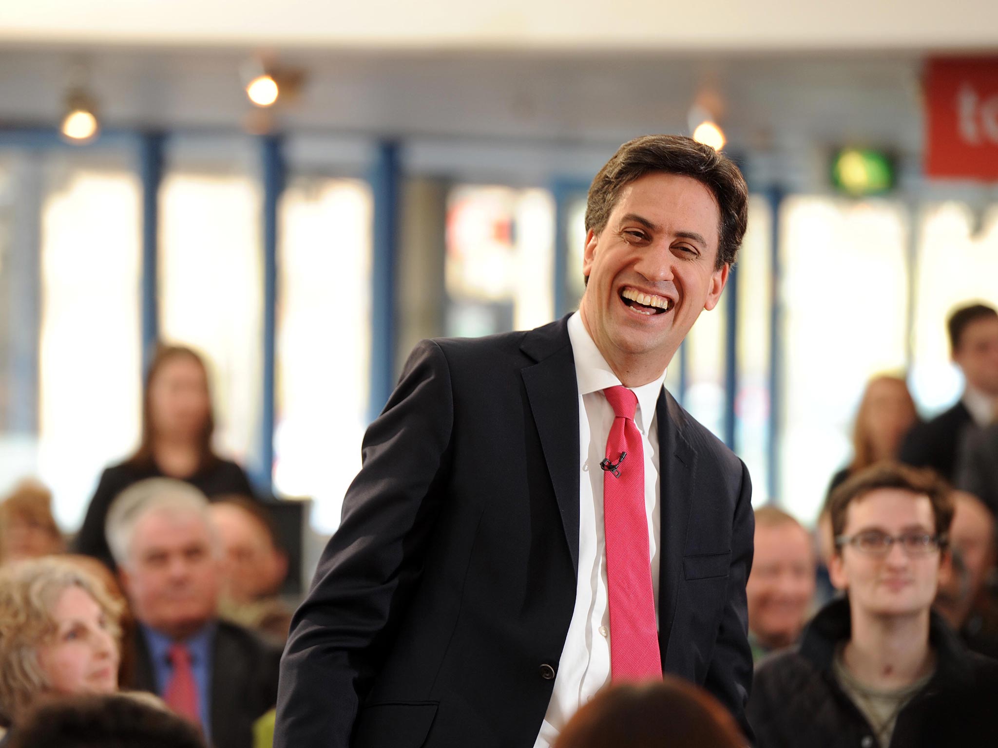 Ed Miliband at a party reform Q&A session in Leeds yesterday