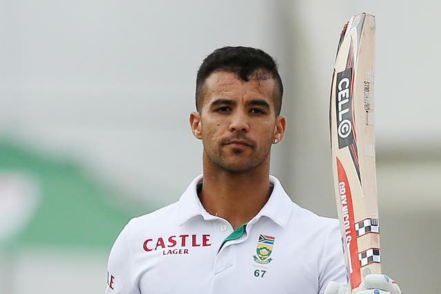 J P Duminy salutes his century as South Africa take a firm grip on the second Test against Australia in Port Elizabeth yesterday