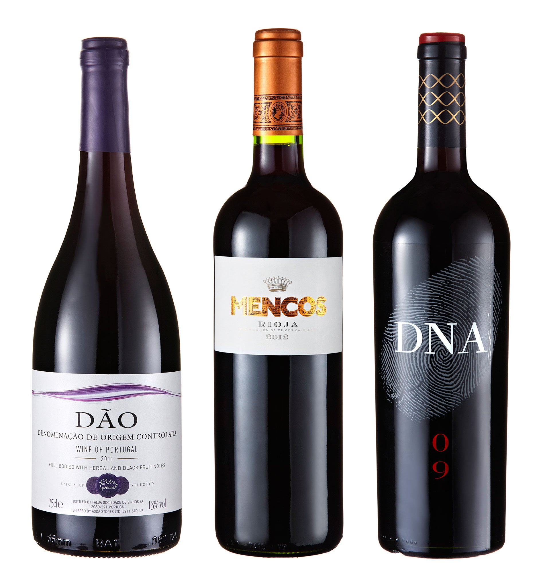 Extra Special Dao 2011; Mencos Rioja 2012; Vergelegen DNA 2009