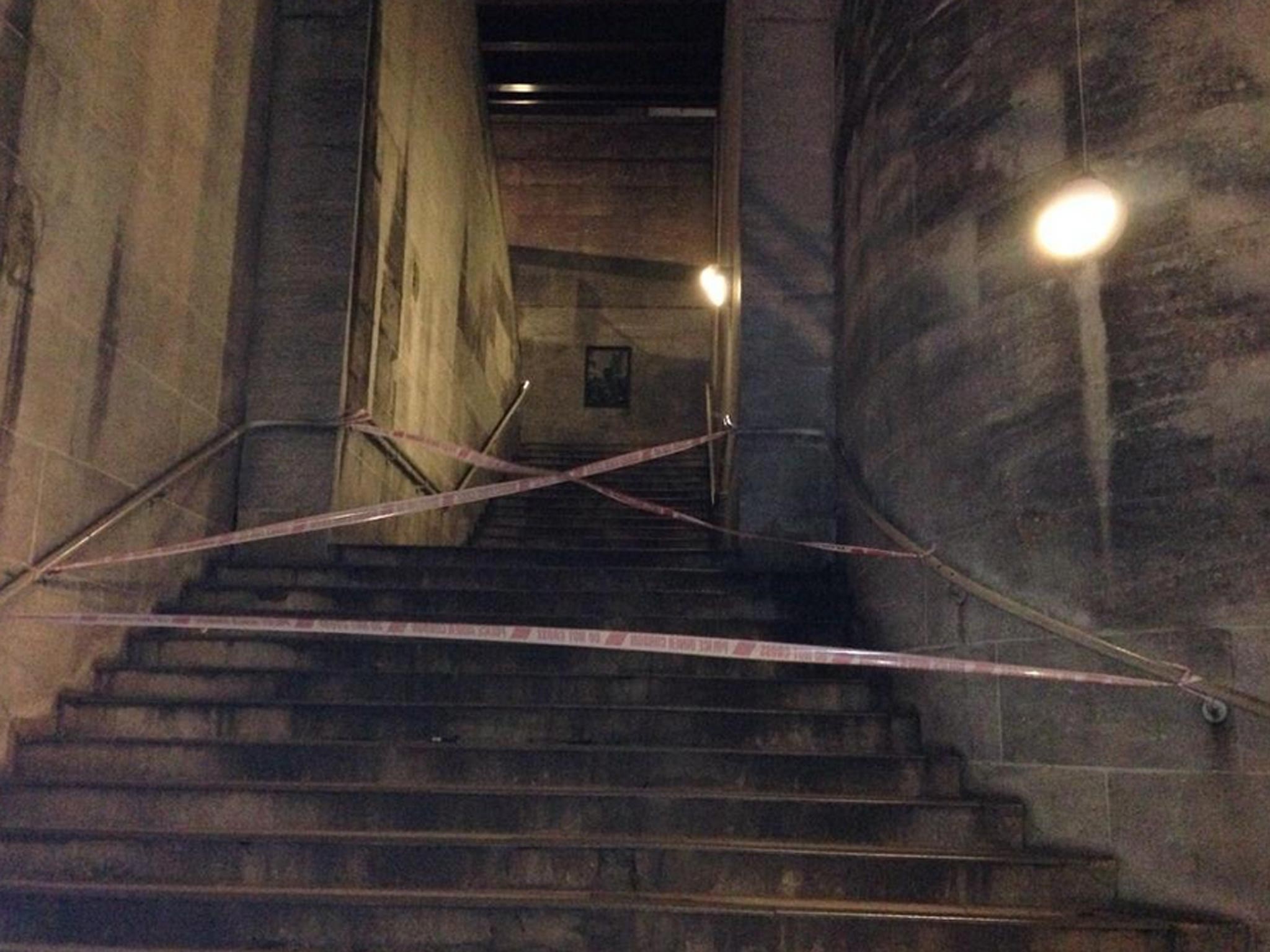 Both stairways to north side of Waterloo Bridge are blocked (All photos by Ben Jackson)