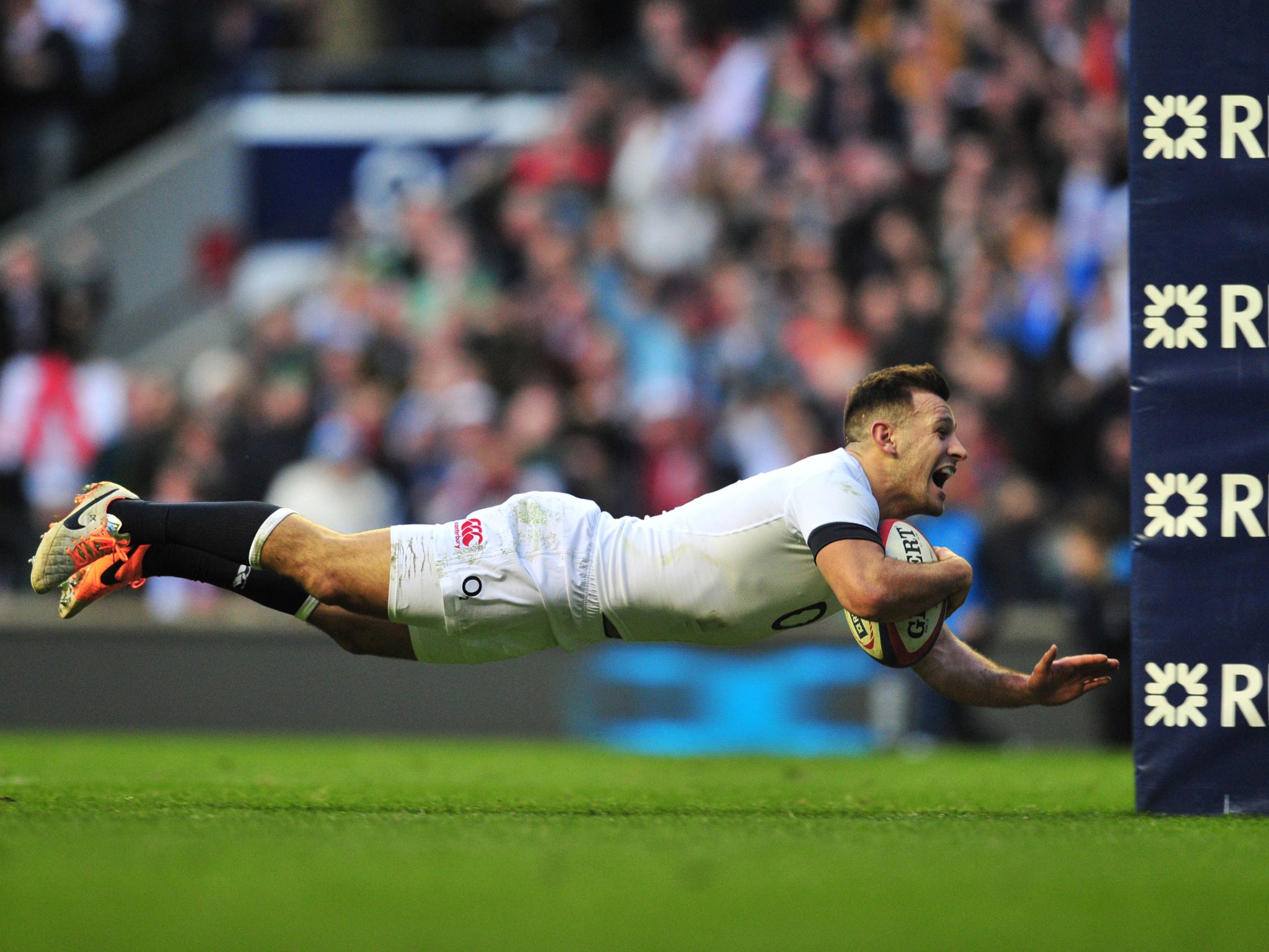 Danny Care scores the match-winning try for England in their 13-10 victory over Ireland