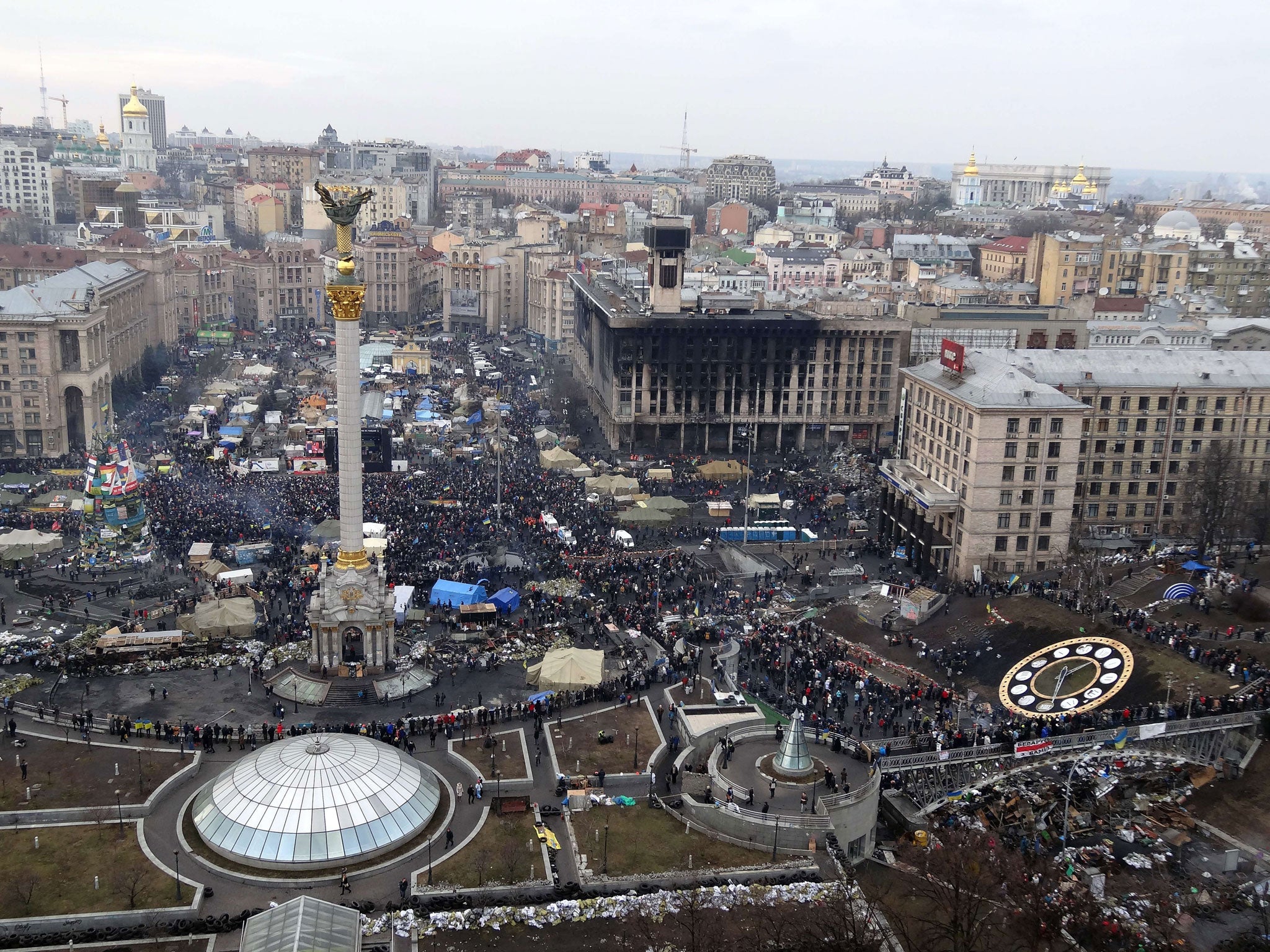 Kiev's Independence Square pictured on Sunday 23 February, where the shootings took place.