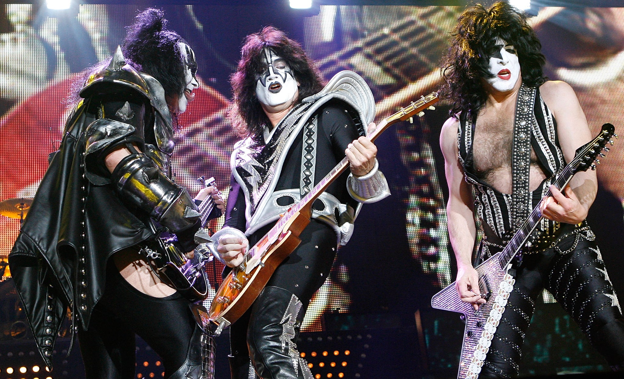 KISS perform at Wembley Arena in 2010. The band have said they will not play at the Rock and Roll Hall of Fame induction ceremony