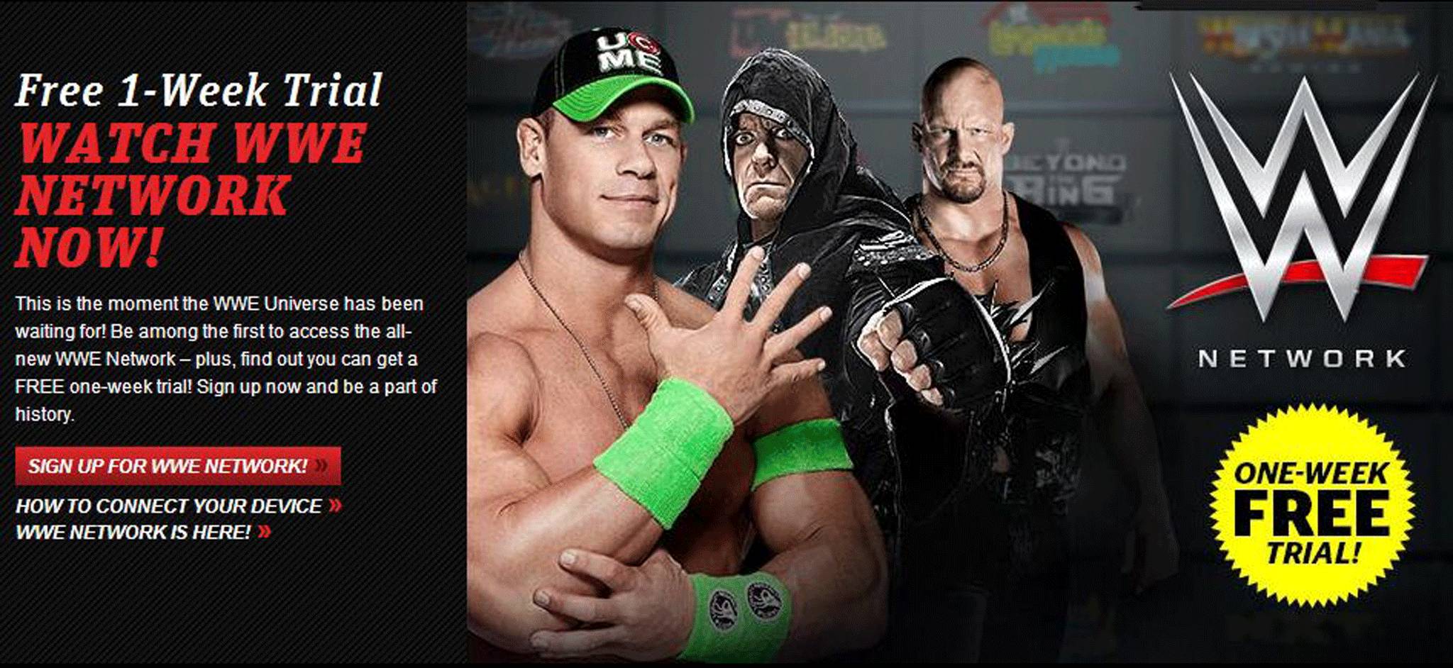 WWE Network has enticed users with a one-week free trial