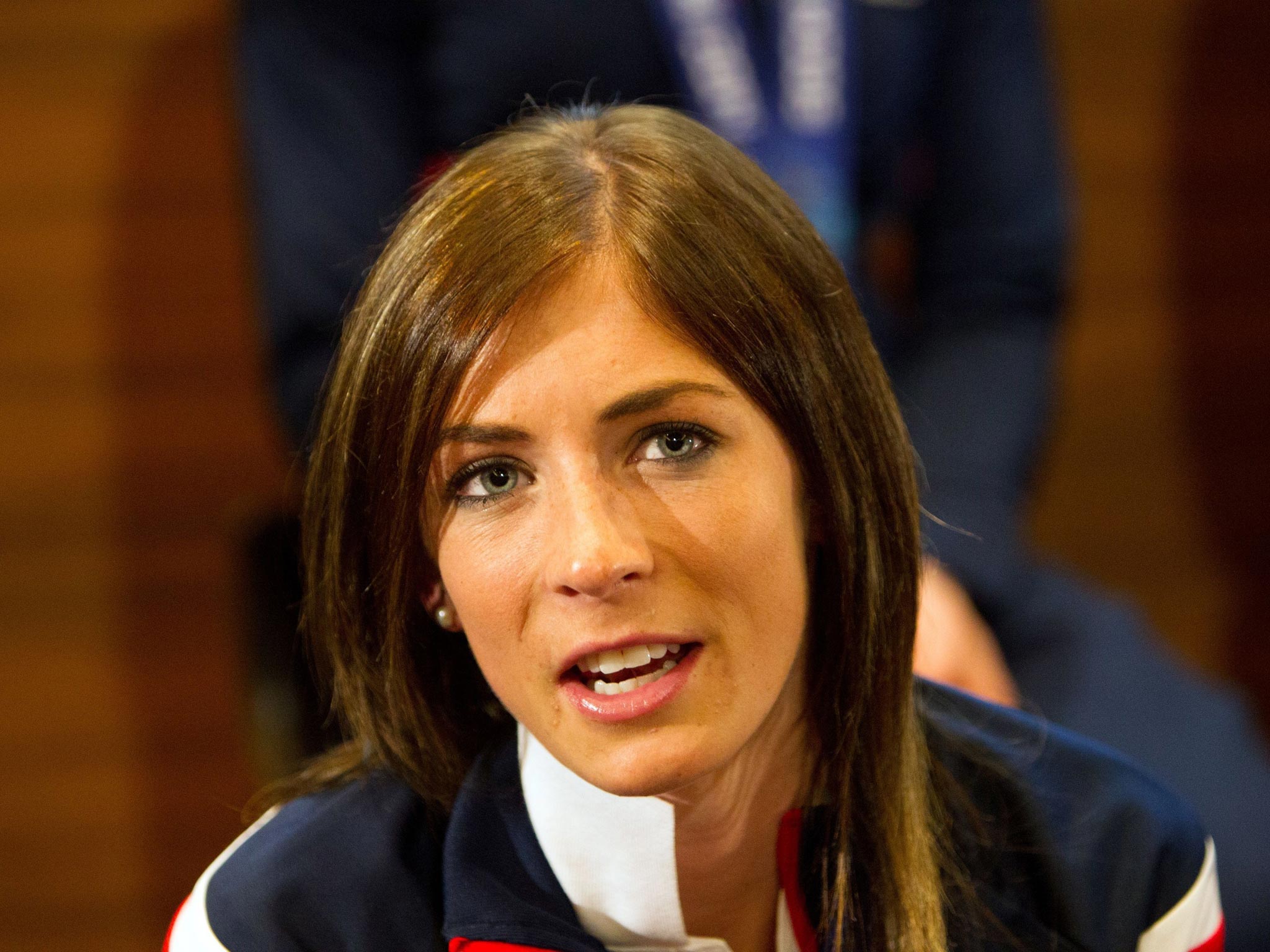 Eve Muirhead during a Press conference at Heathrow Airport