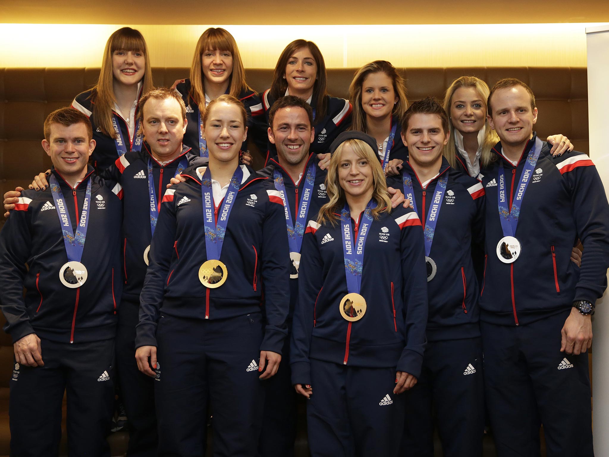 Team GB's medal winners including Lizzy Yarnold, David Murdoch, Eve Muihead and Claire Hamilton