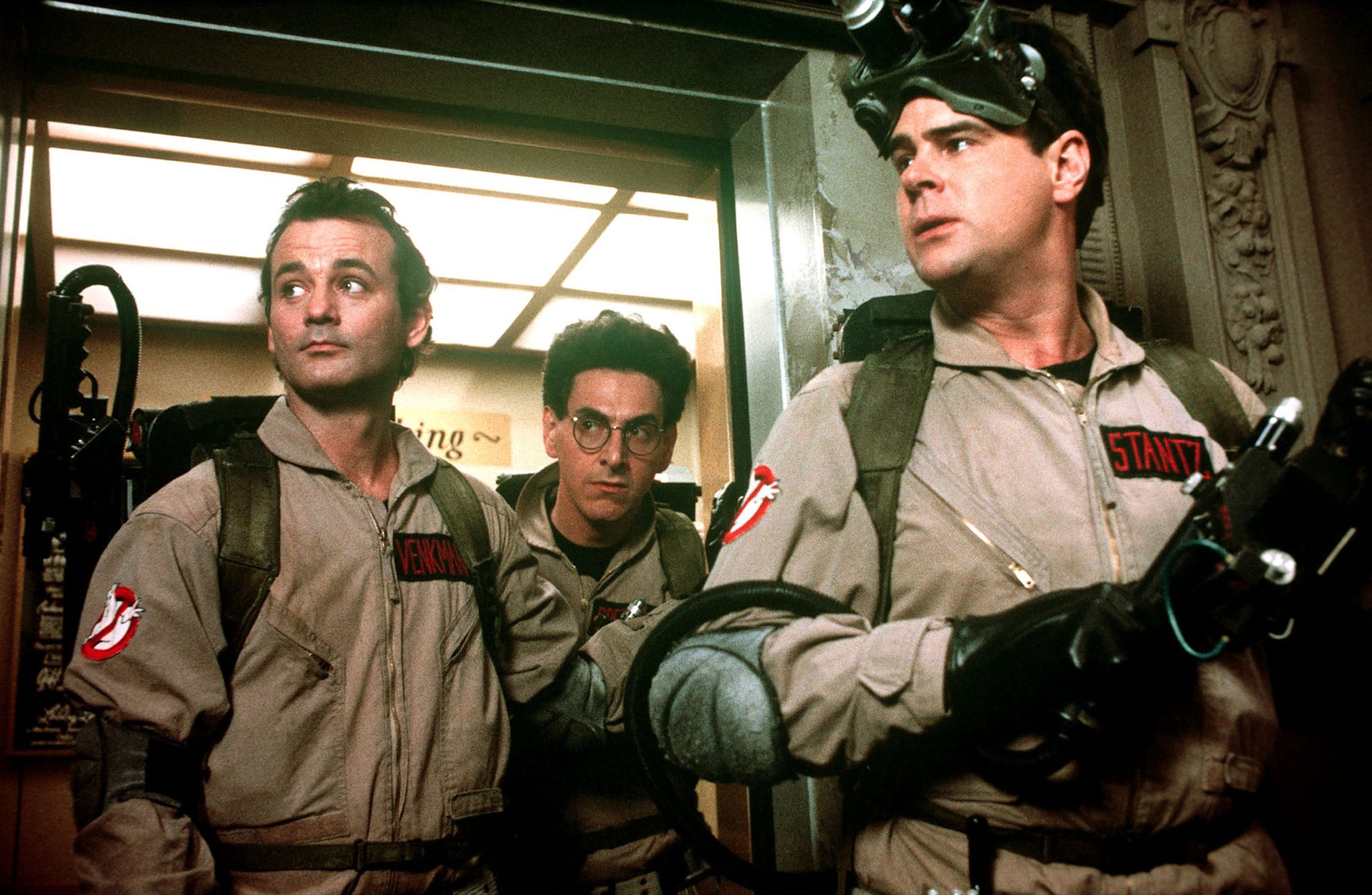 Bill Murray, Dan Aykroyd and Harold Ramis in 1984's Ghostbusters