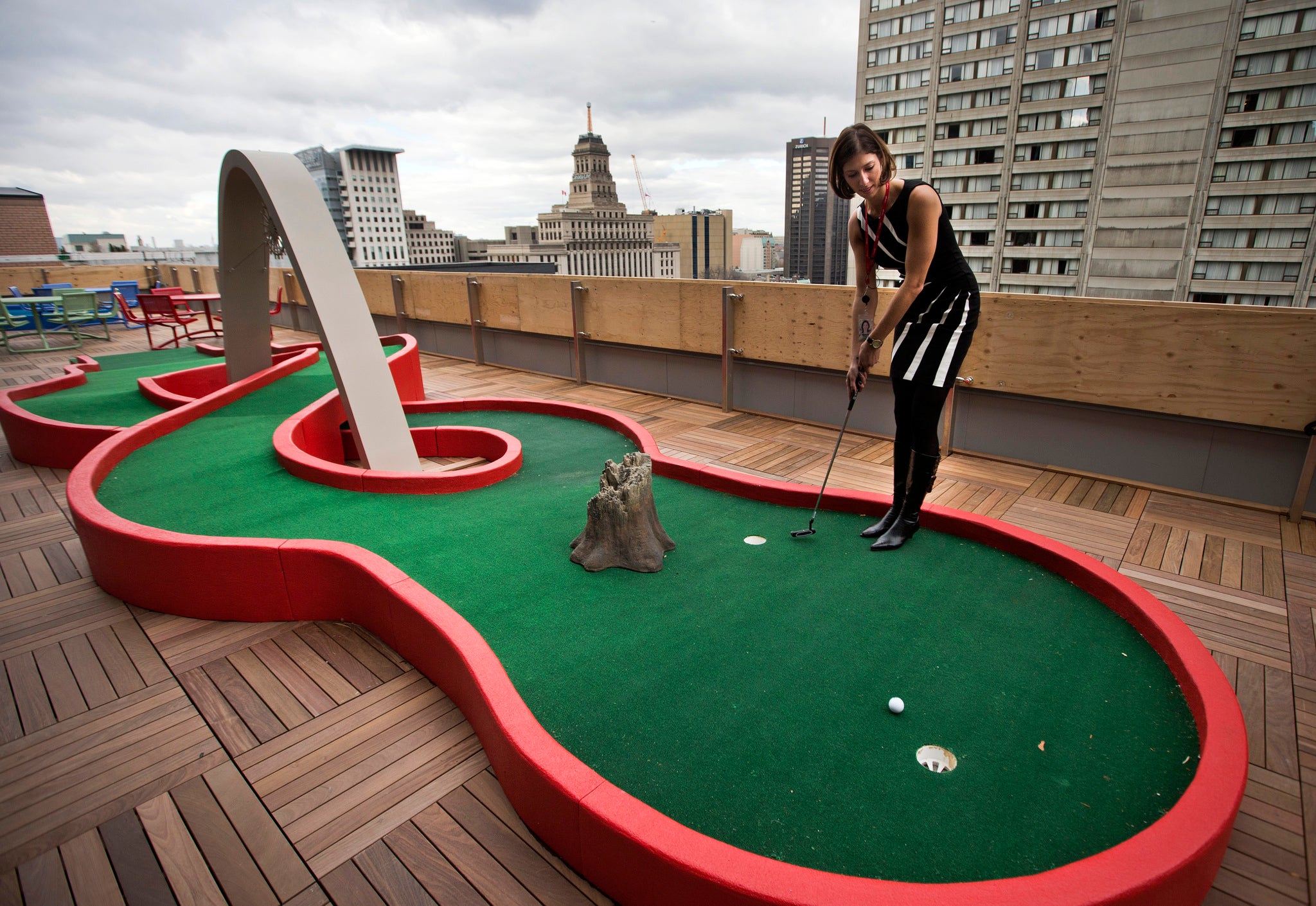 Mini golf on the roof? There are no handicaps when you work at Google