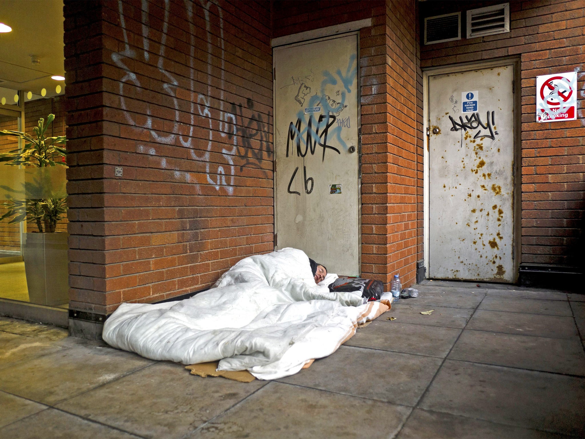 Homeless Lee Evans, 36, sleeping rough in Bristol