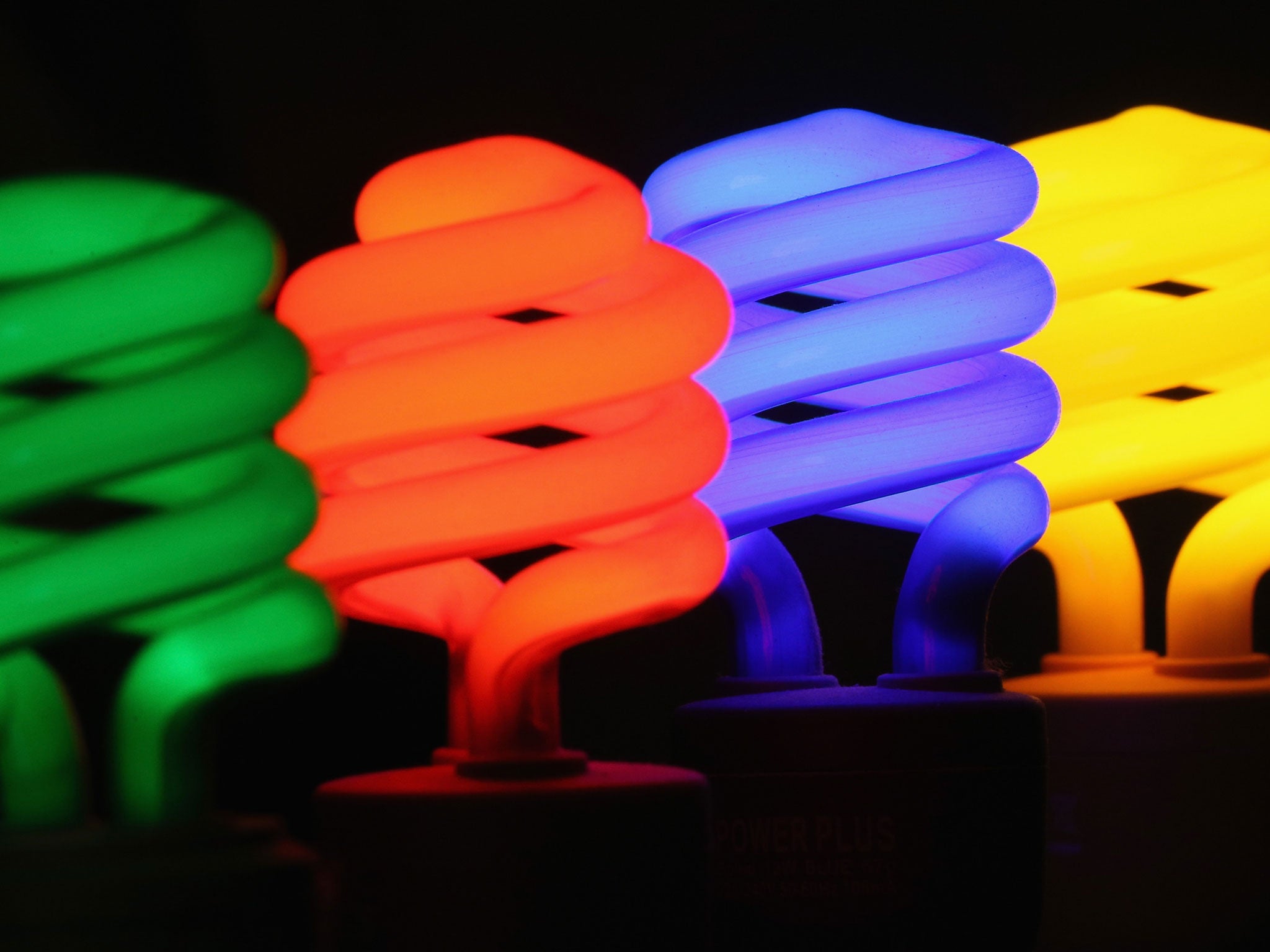 Lightbulbs on display in an electrical retailer in Soho on October 17, 2013 in London, England. British Gas, who supply energy to almost eight million households in the UK, have announced price increases of at least 8.4% which will come into effect on No