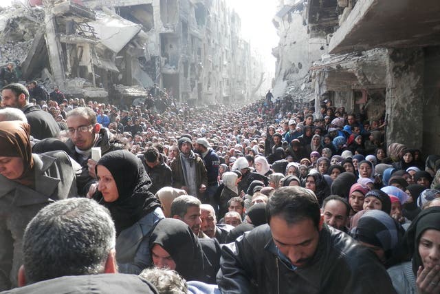 The Yarmouk refugee camp in Damascus