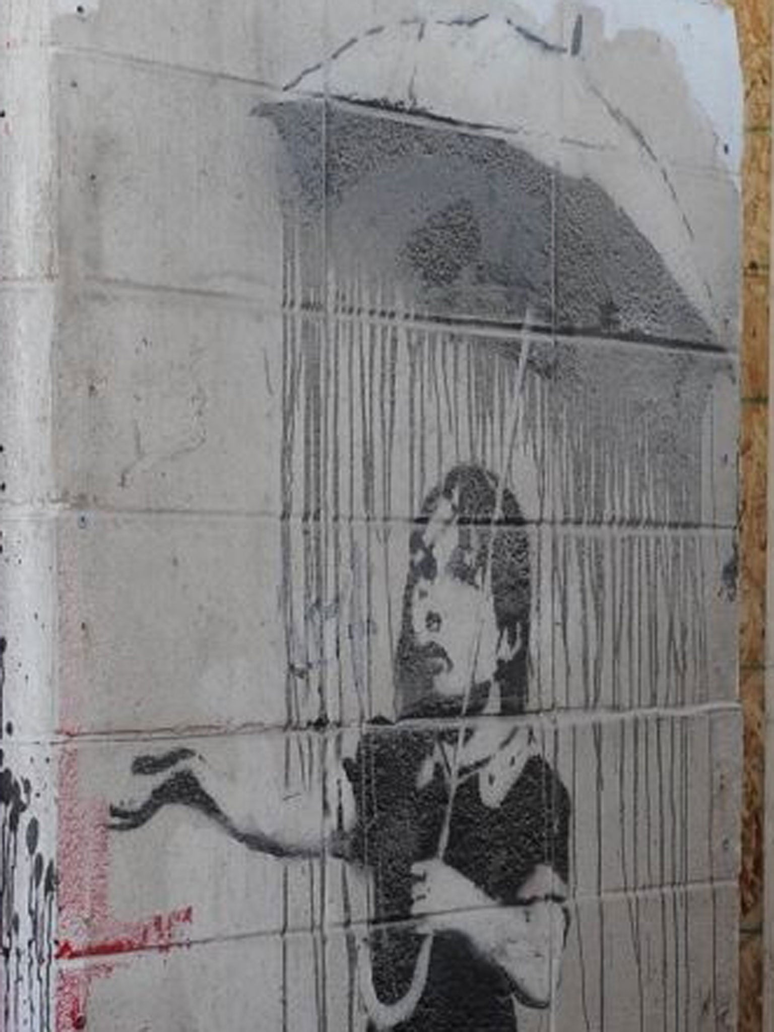 A mural by the artist Banksy, is seen in New Orleans.