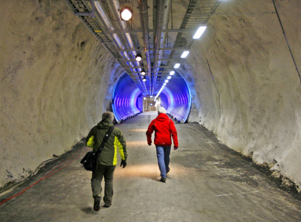 The tunnel that leads to the Svalbard Global Seed Vault