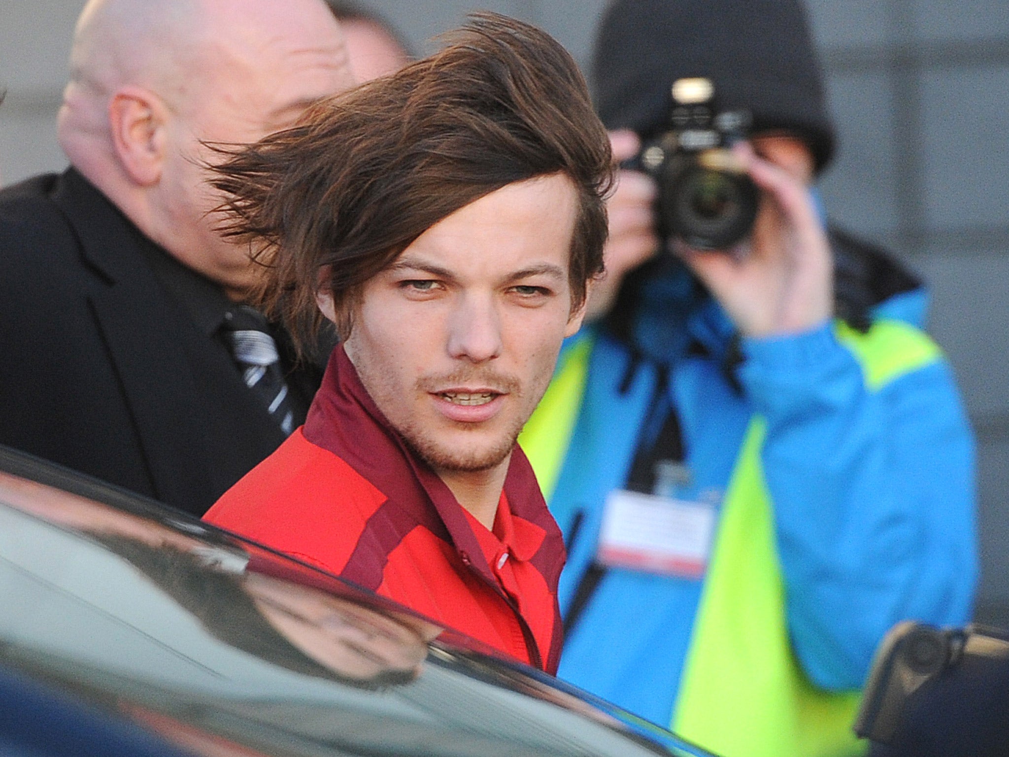 Louis Tomlinson arrives for his Doncaster Rovers debut