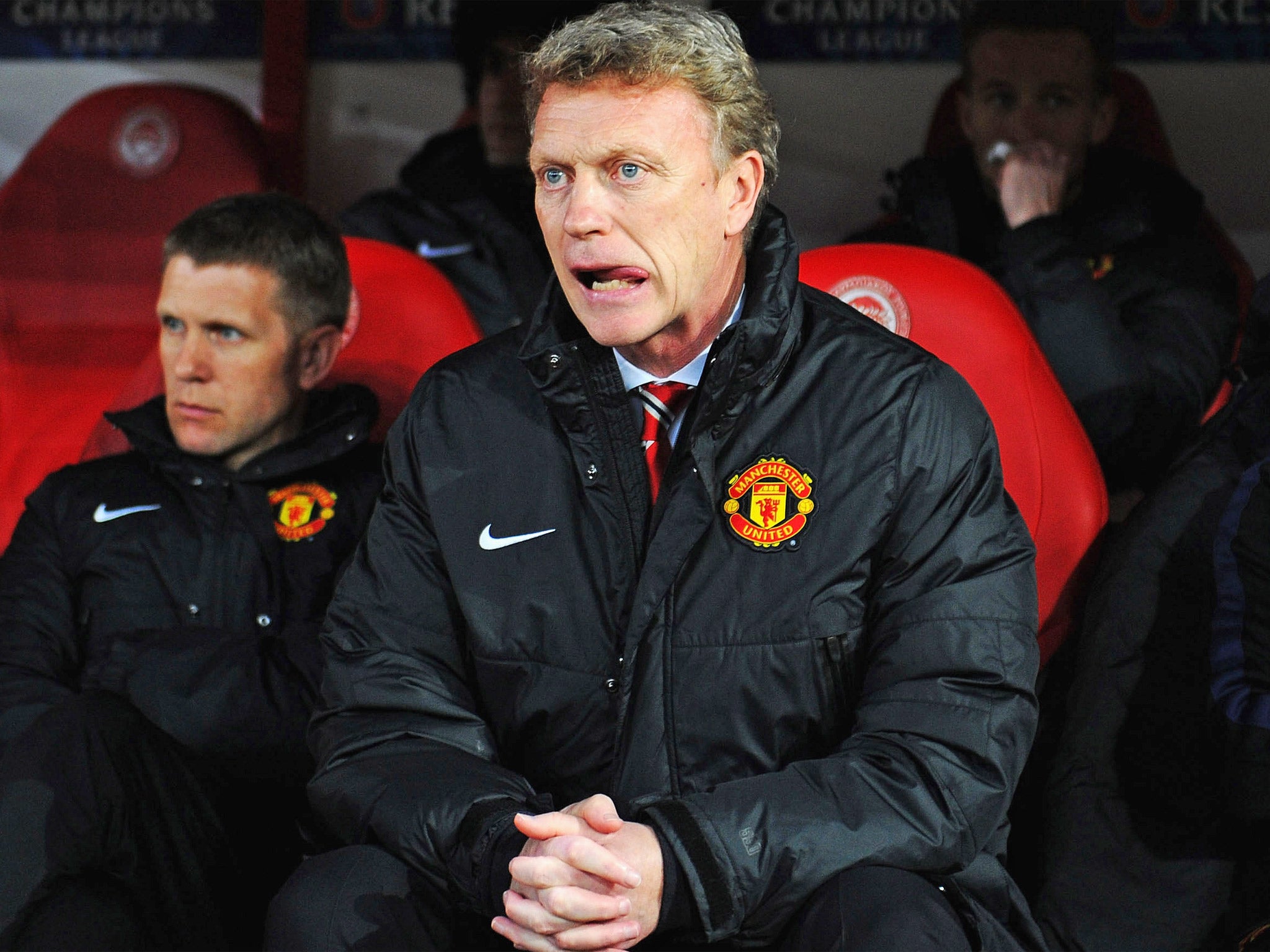 David Moyes looks on from the dug-out