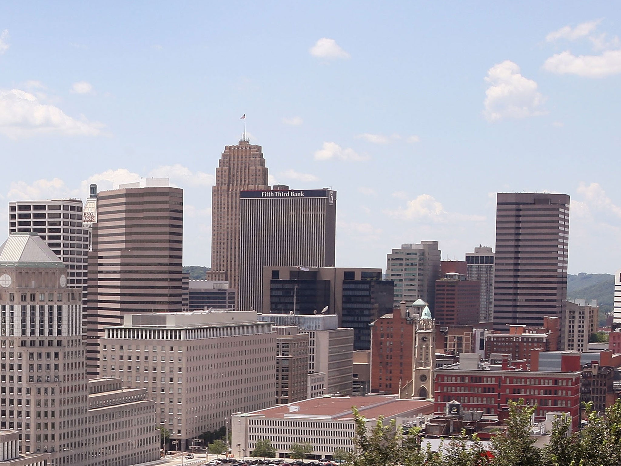 The skyline of Cincinnati, where the shooting took place