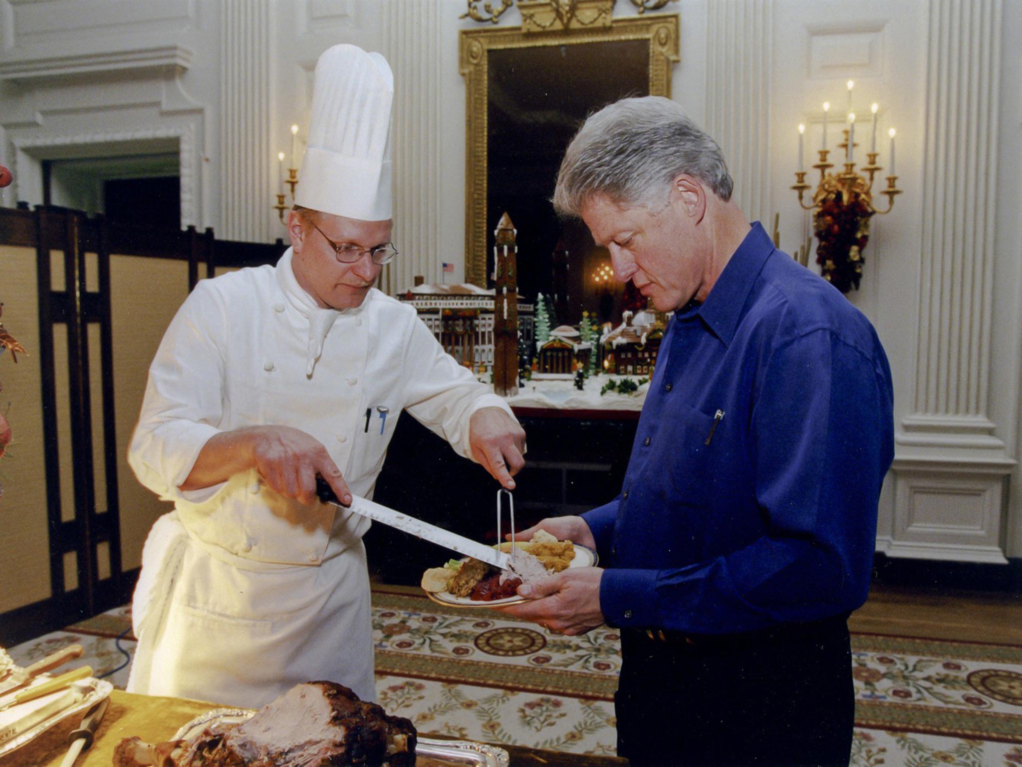The white stuff: chef John Moeller with President Bill Clinton