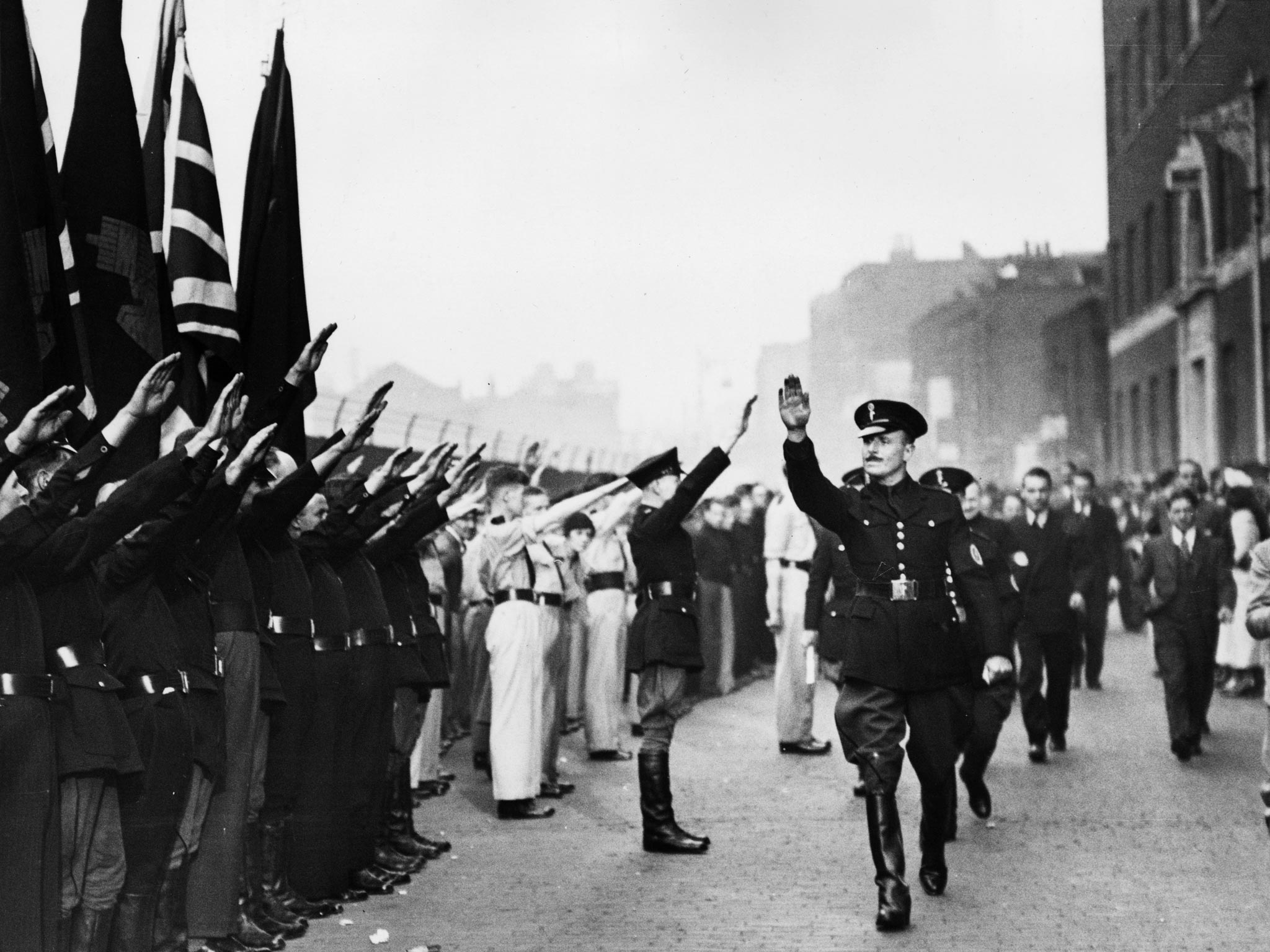 Sir Oswald Mosley, leader of the British Union of Fascists, in the 1930s