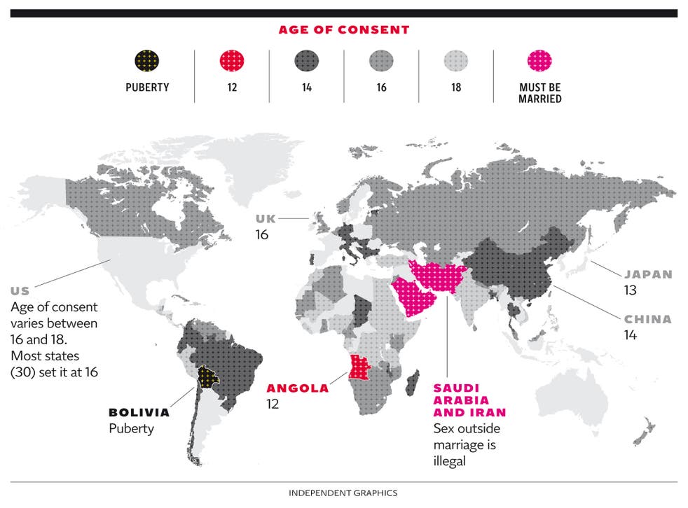 Pie Controversy Infographic Ages Of Sexual Consent Around The World The Independent The 6729
