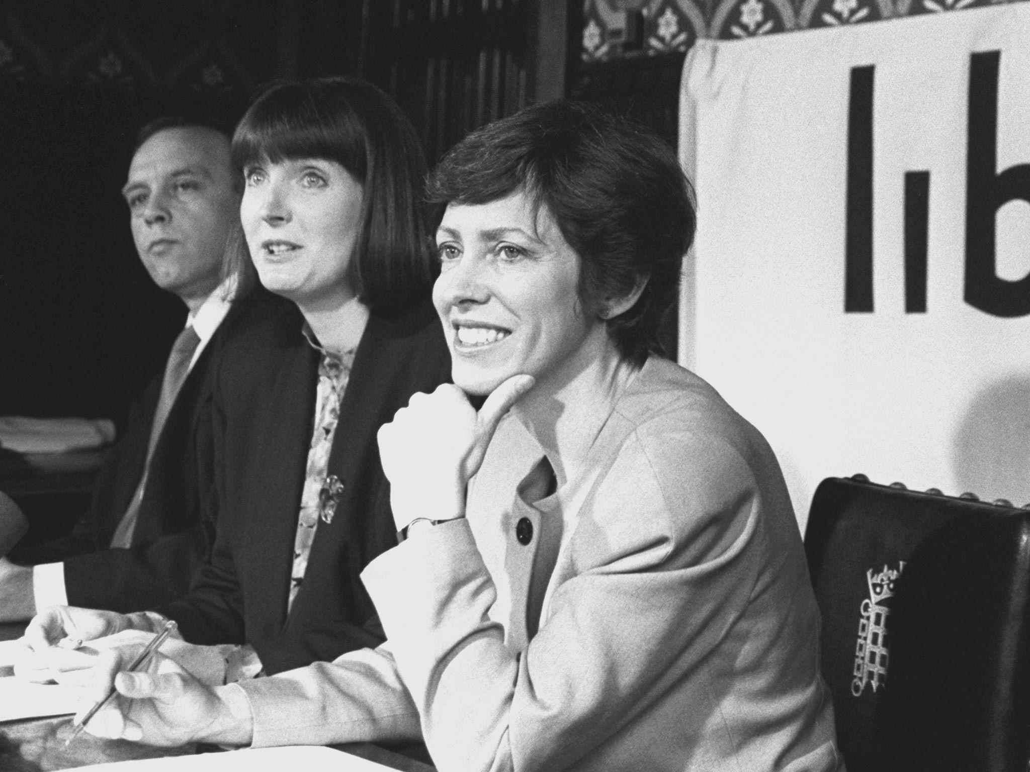 Harriet Harman (centre) and Patricia Hewitt (right) were members of the National Council for Civil Liberties (NCCL) which Anselm Eldergill resigned from due to its links to a paedophile group