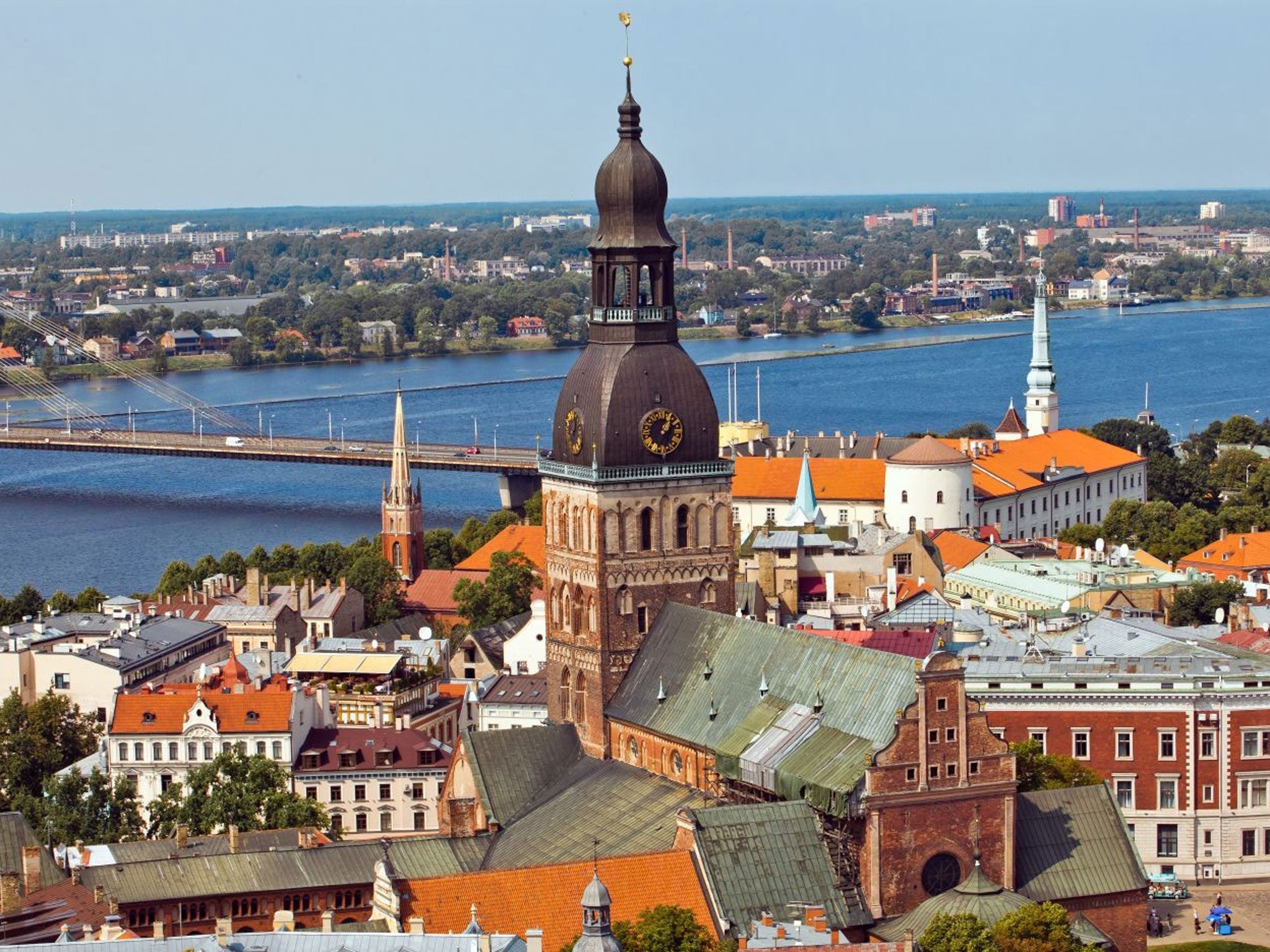Baltic beauty: A view of Riga’s rooftops and the Daugava river