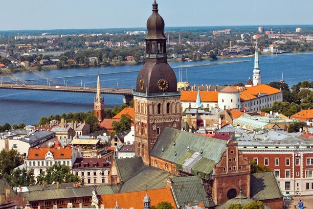 Baltic beauty: A view of Riga’s rooftops and the Daugava river