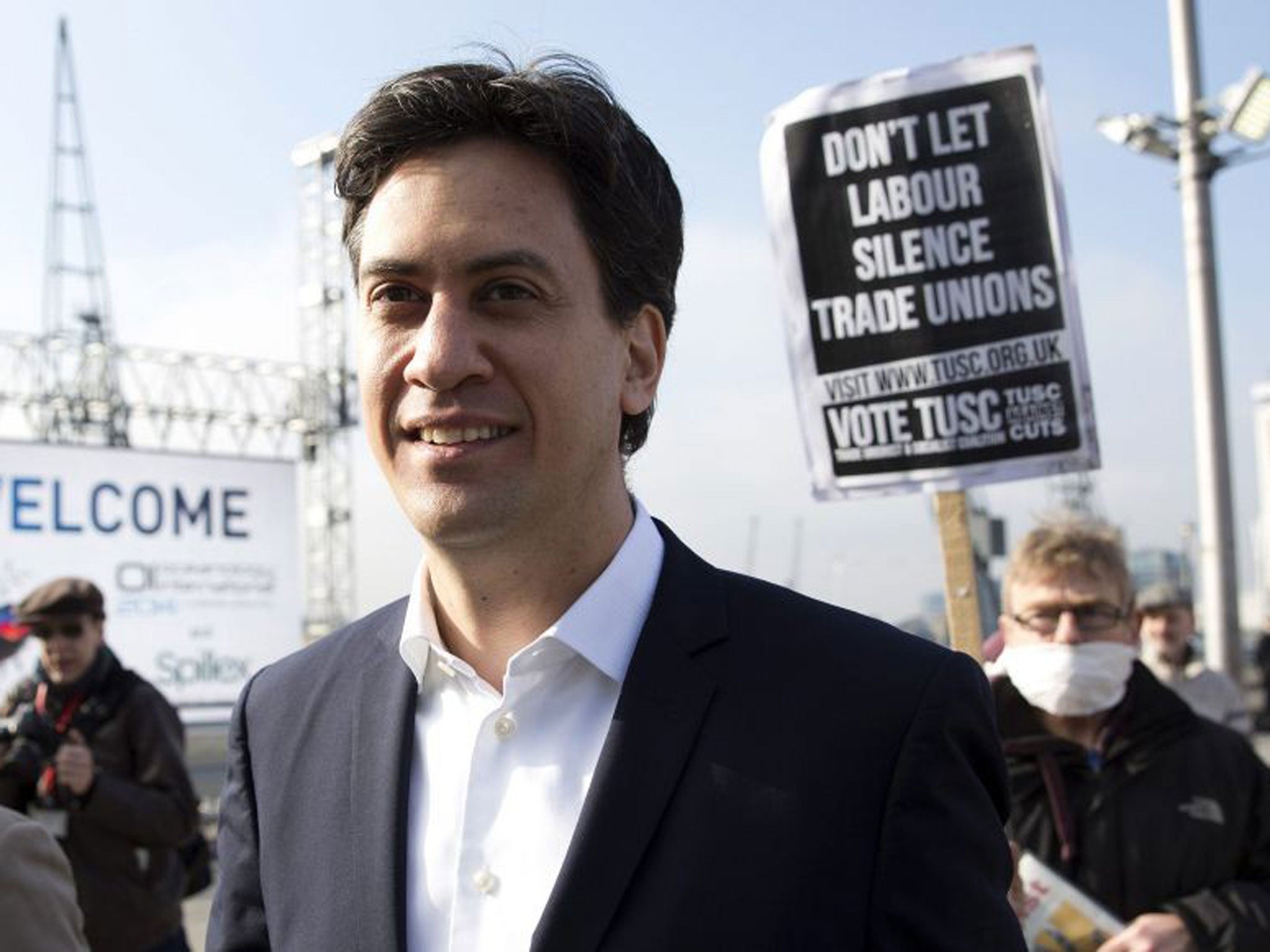 Endorsed: Ed Miliband at the party conference yesterday