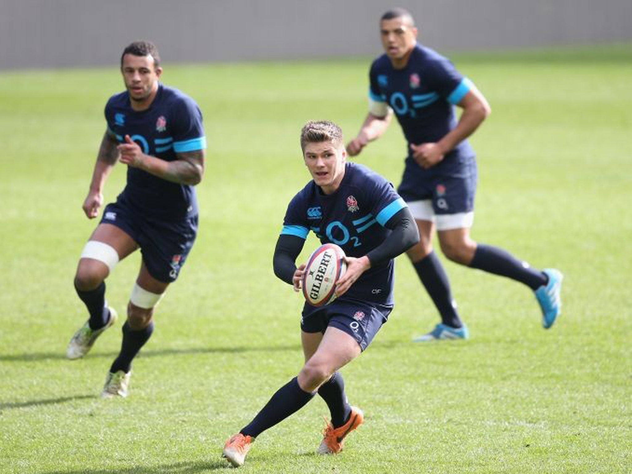 Lions share: Owen Farrell, pictured in training, got to know the Wales system while on the Lions tour