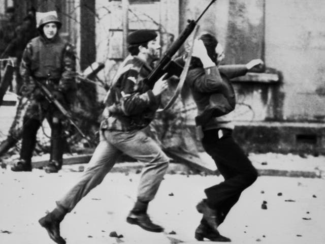 A British soldier drags a Catholic protester during the ‘Bloody Sunday’ massacre on 30 January, 1972