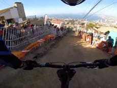 Biker flies through the streets of Chile in incredible stunt