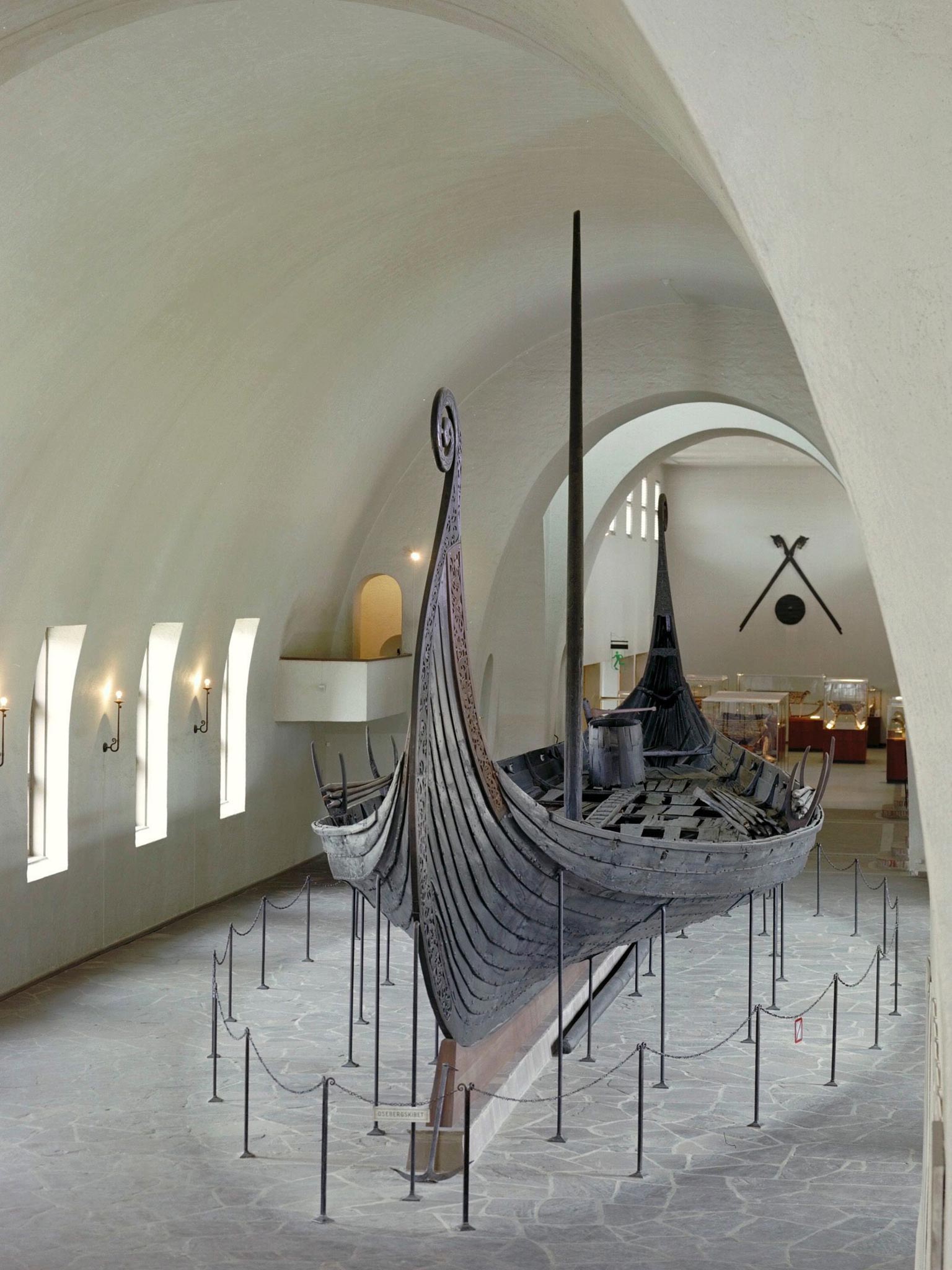 The Oseberg ship at the Museum of Cultural History in Oslo