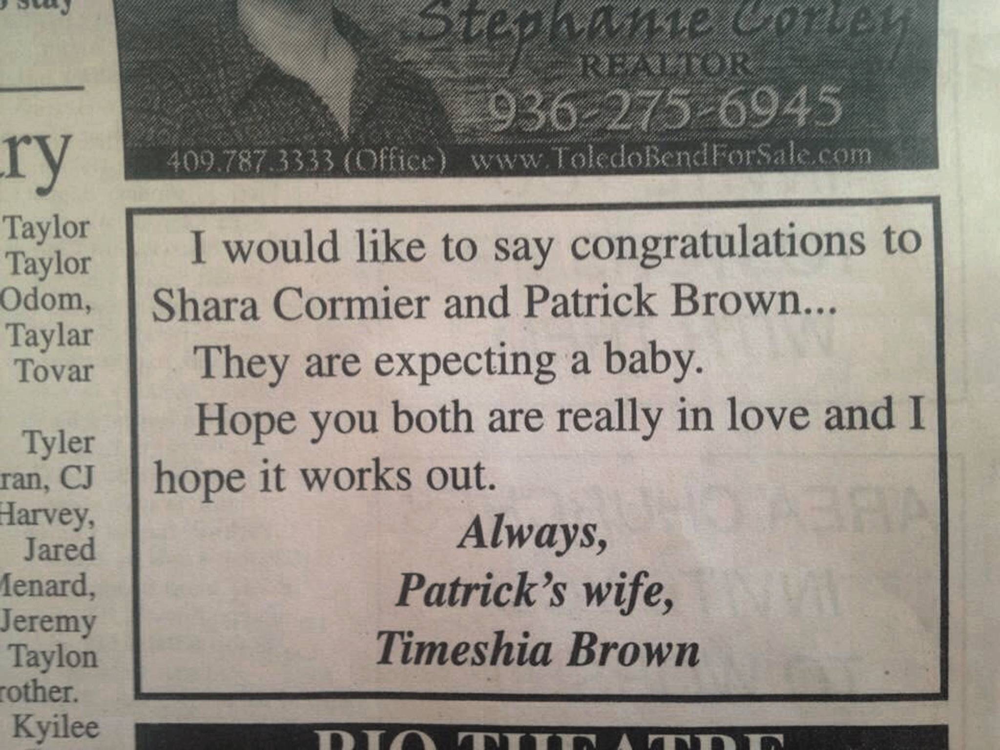 Woman Takes Out Newspaper Revenge Ad On Cheating Husband The Independent