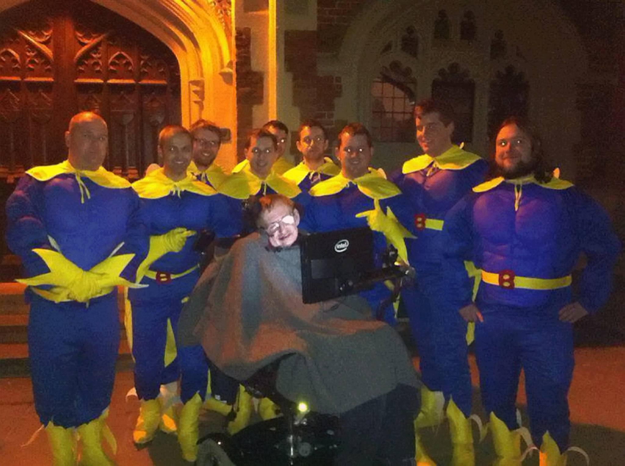 The group posted their photo with Stephen Hawking on Facebook