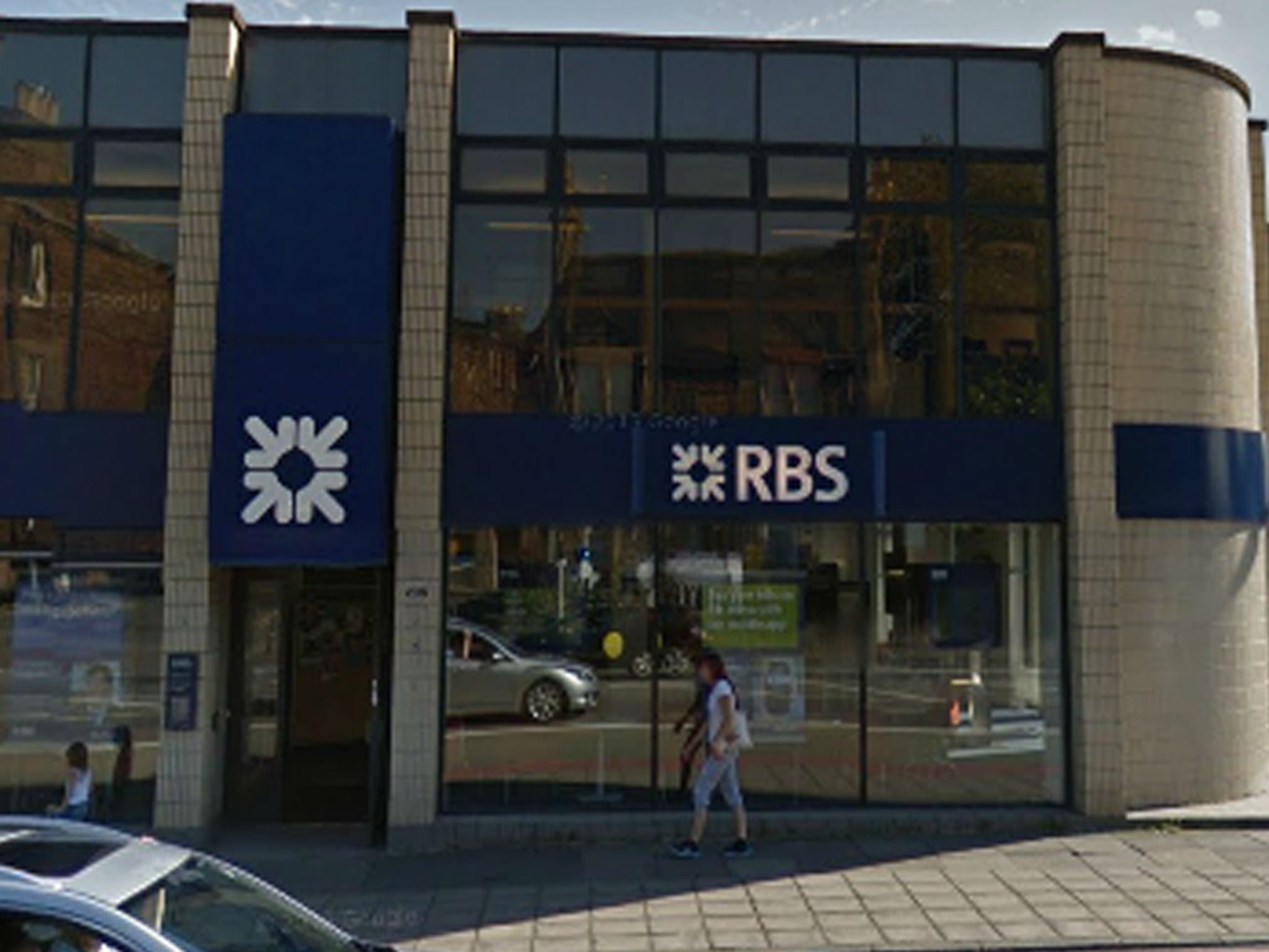 Royal Bank of Scotland in St John's Road, Edinburgh, where a man alleged stole thousands of pounds and got away in a taxi waiting outside
