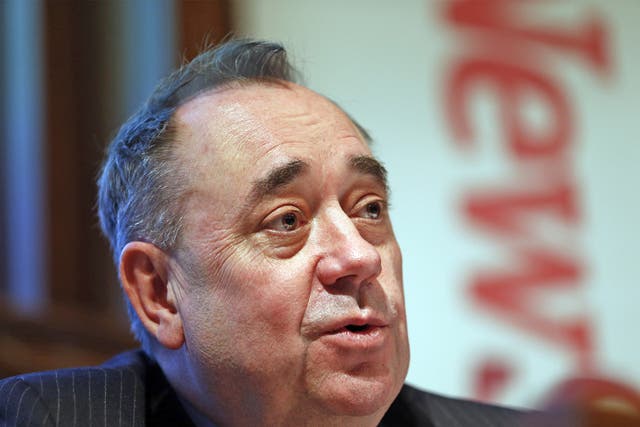 Scottish first Minister Alex Salmond delivers a lecture on Scottish independence in central London