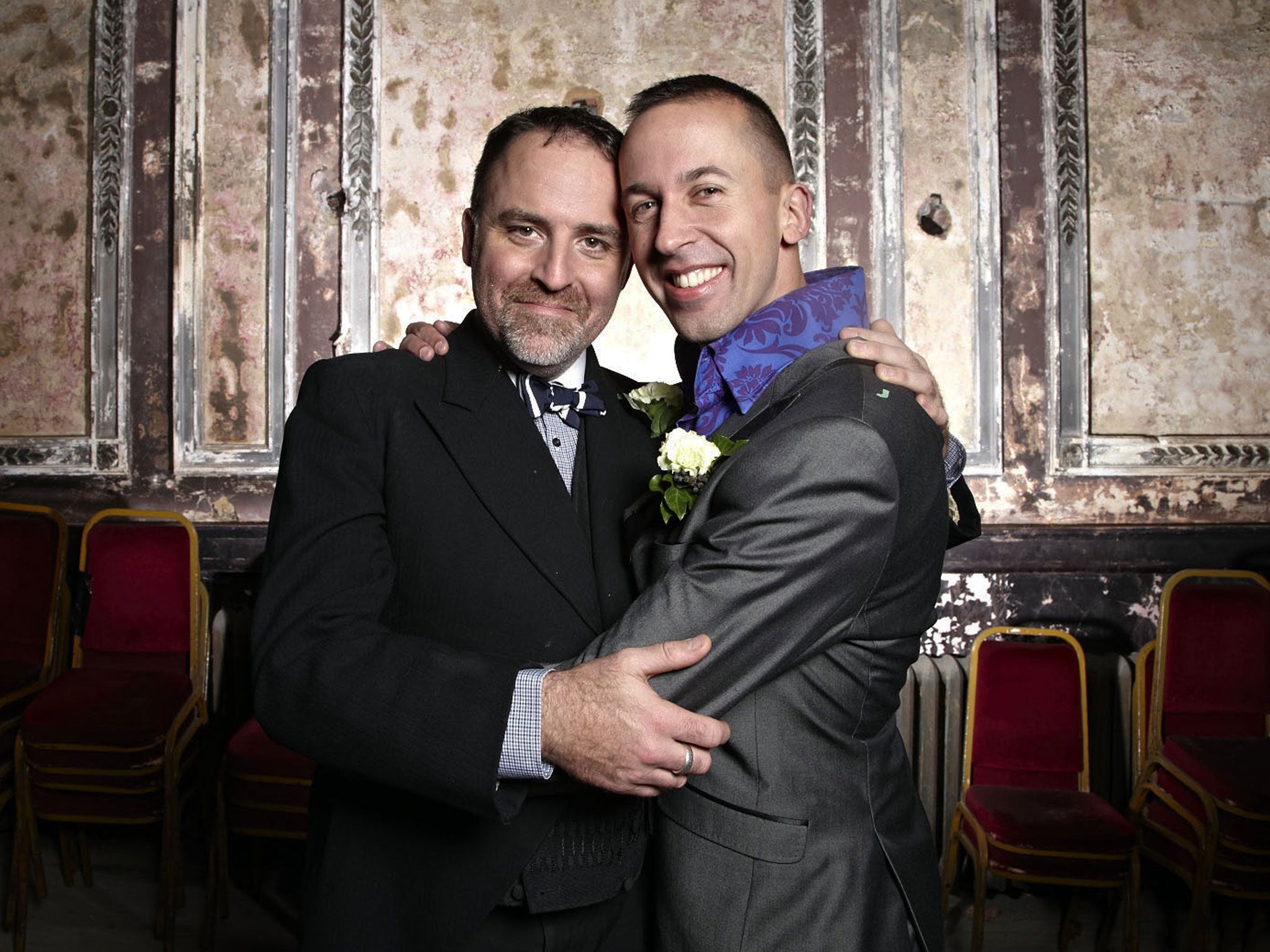 Benjamin Till and Nathan Taylor are to have their musical wedding narrated by Stephen Fry on Channel 4