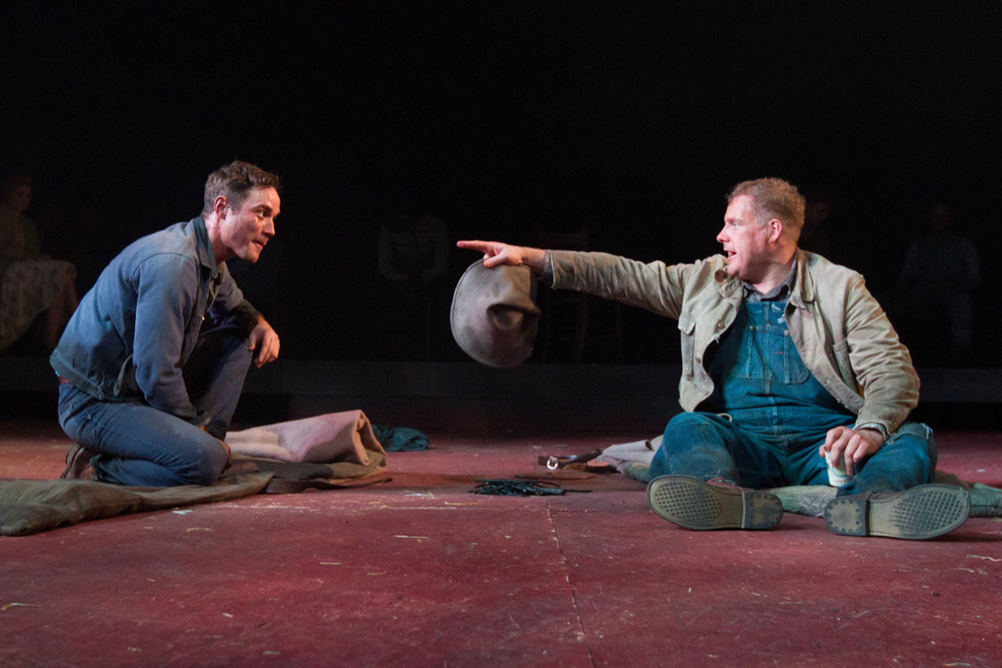 Henry Pettigrew (George) and Dyfrig Morris (Lennie) star in 'Of Mice and Men'
