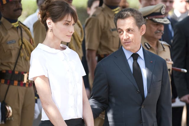 Former French President Nicolas Sarkozy and his wife Carla Bruni-Sarkozy 