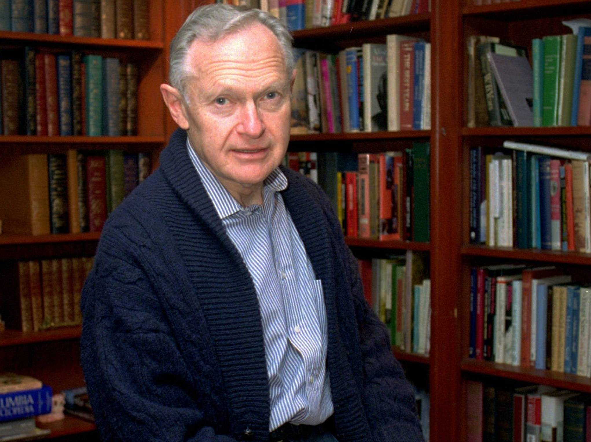 Sherwin Nuland, pictured in 1996, in his home study in Hamden