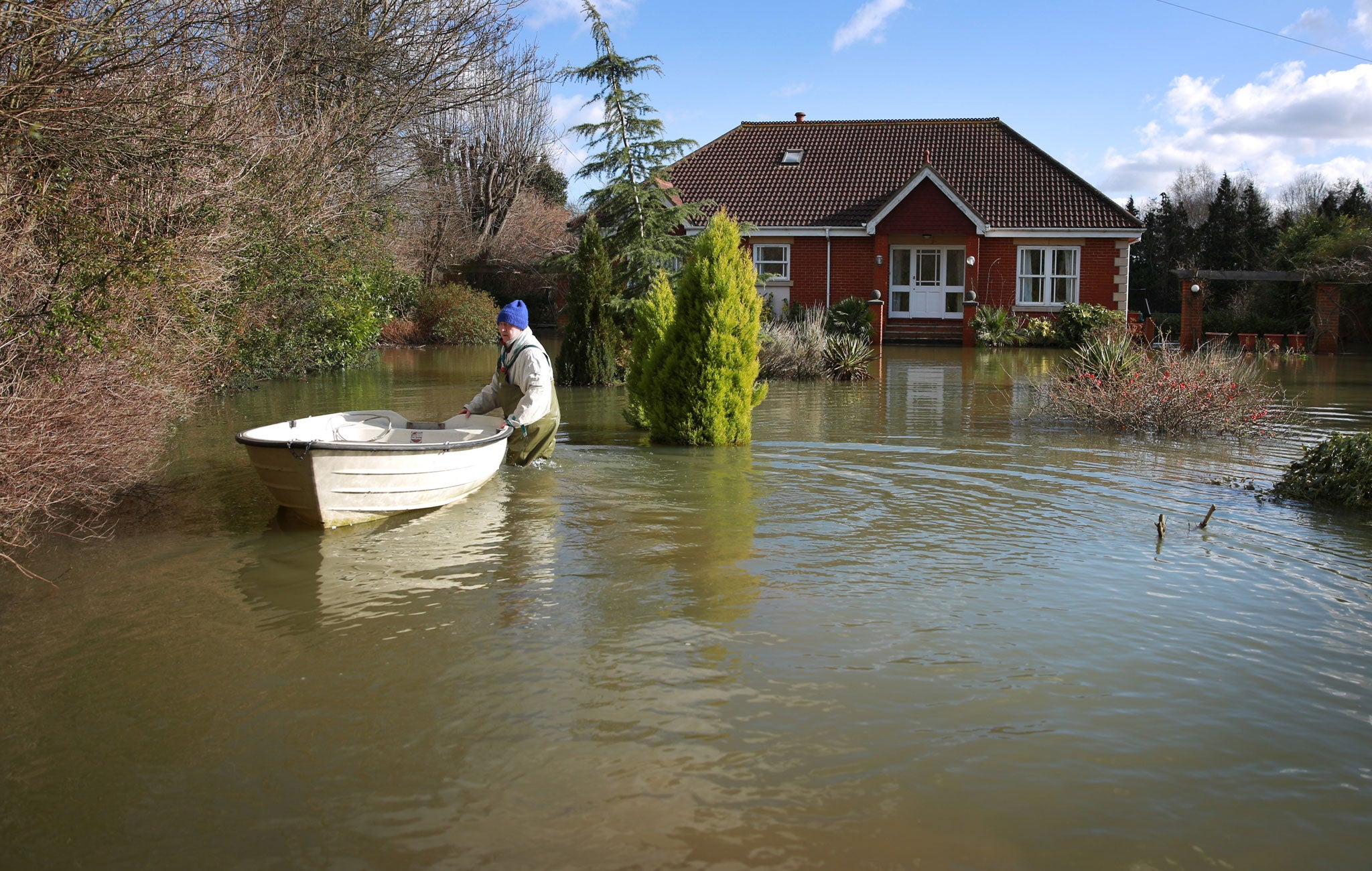 Flooding in Chertsey, Surrey, after the river Thames burst its banks on 10 February this year