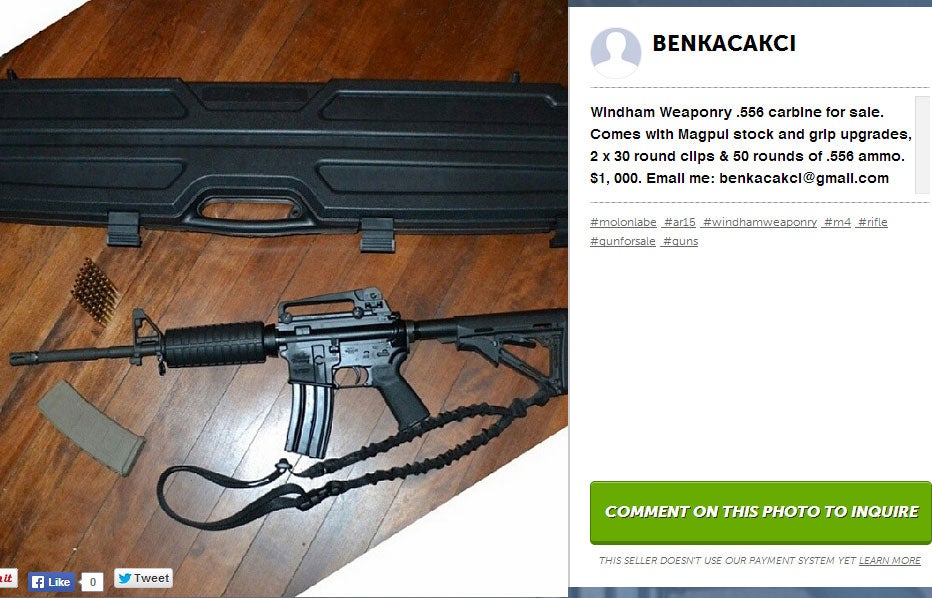 A typical advert for an assault rifle.