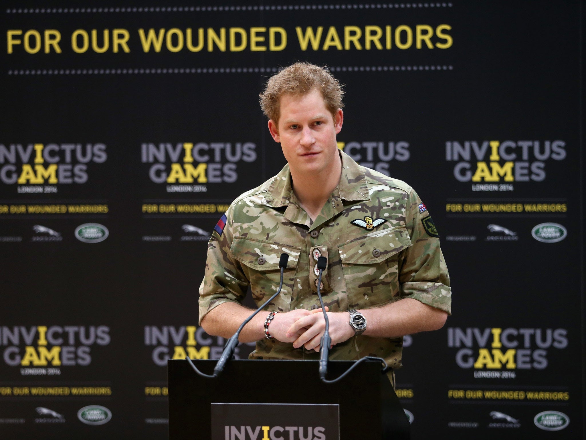 Prince Harry pictured at the launch of the Invictus Games