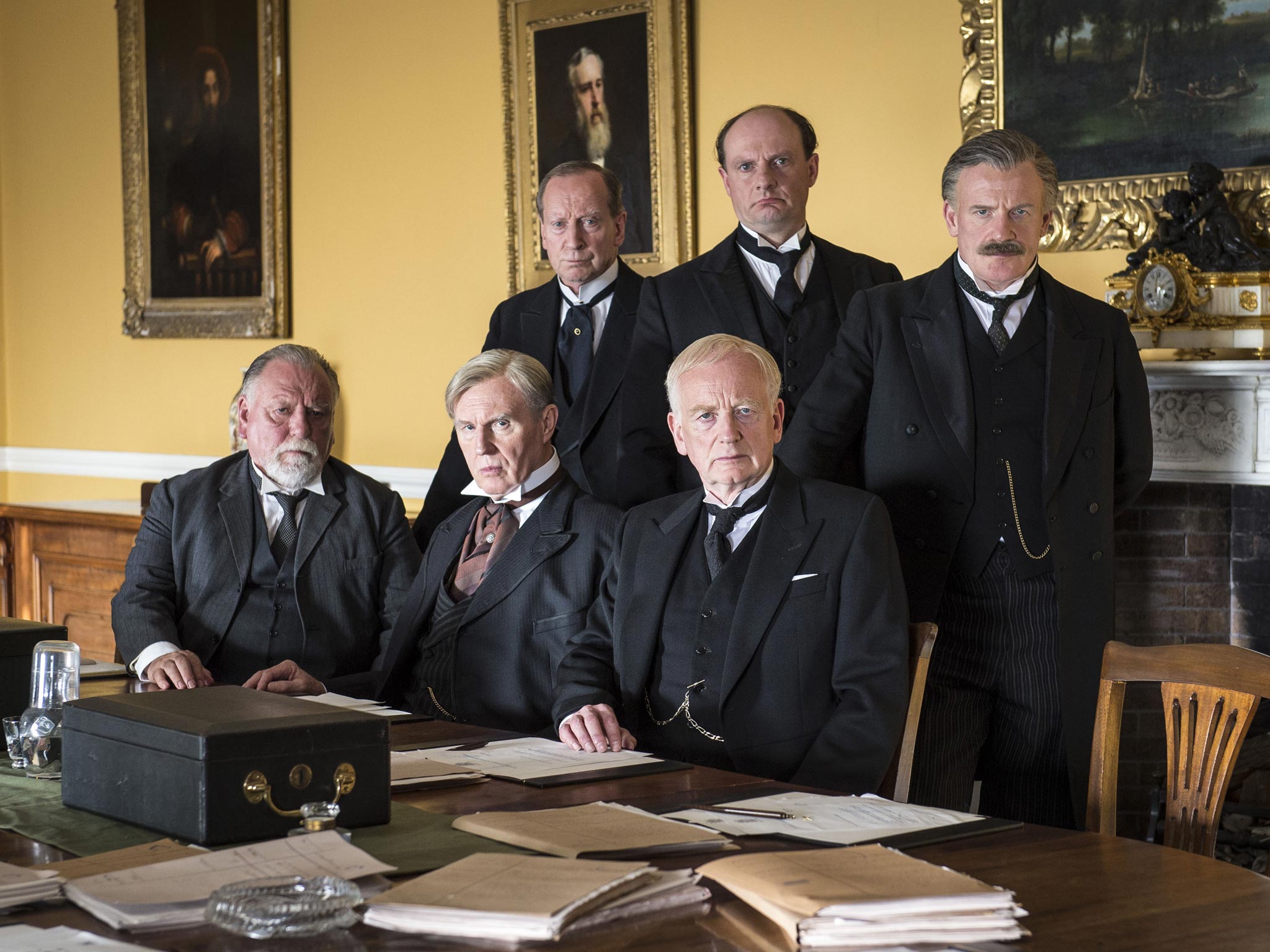 Battle stations: Tim Pigott-Smith (second left) as Herbert Henry Asquith and Ian McDiarmid (bottom row, right) as Sir Edward Grey in ‘37 Days’