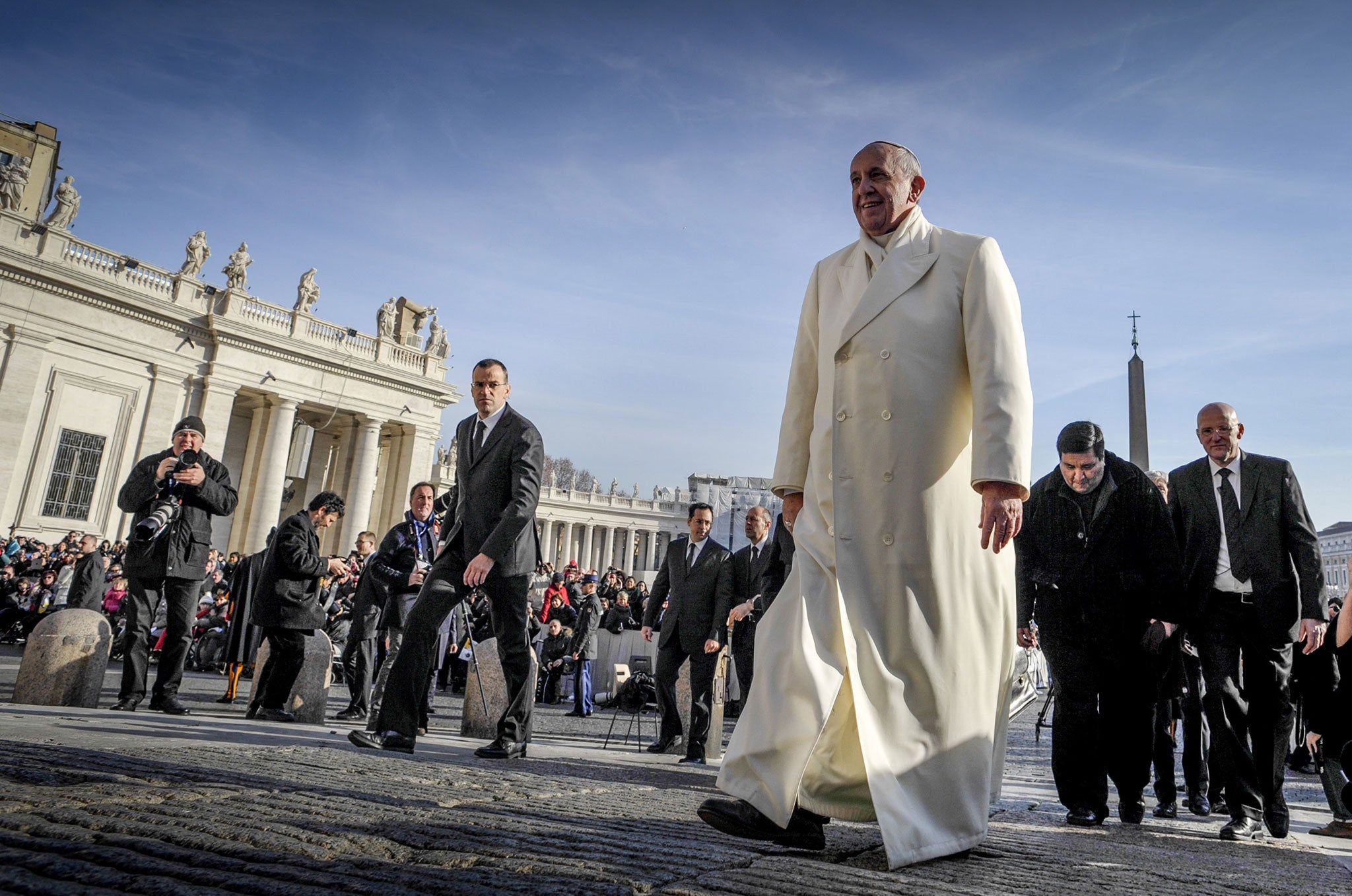 Pope Francis at the weekly papal audience in Rome, January 2014