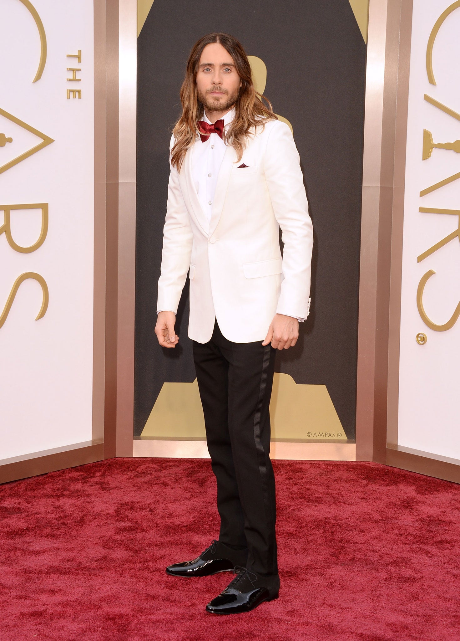 Positively charming: Jared Leto arrives at the Oscars