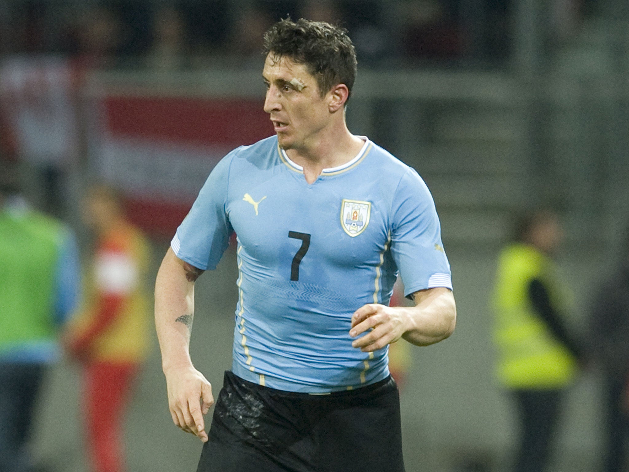 Cristian Rodriguez in action for Uruguay