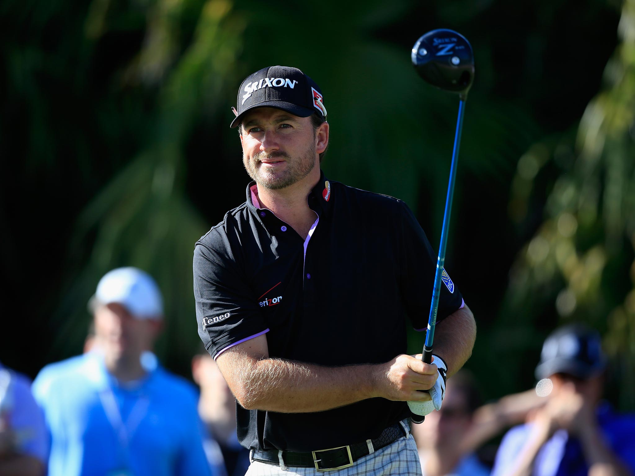 Graeme McDowell took the clubhouse lead with a one-under-par
round of 71