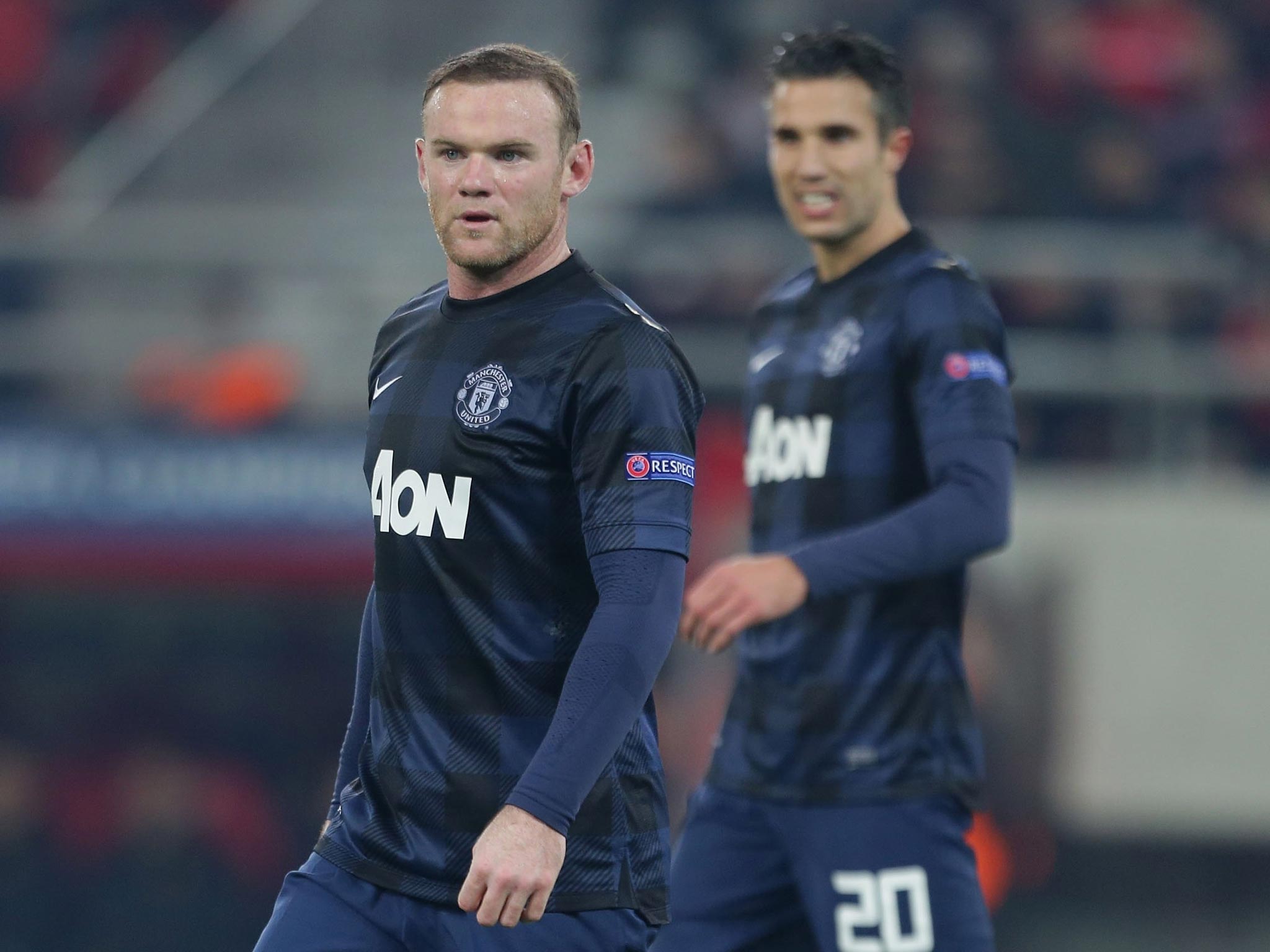 How will Falcao fit in alongside Wayne Rooney(left) and Robin van Persie